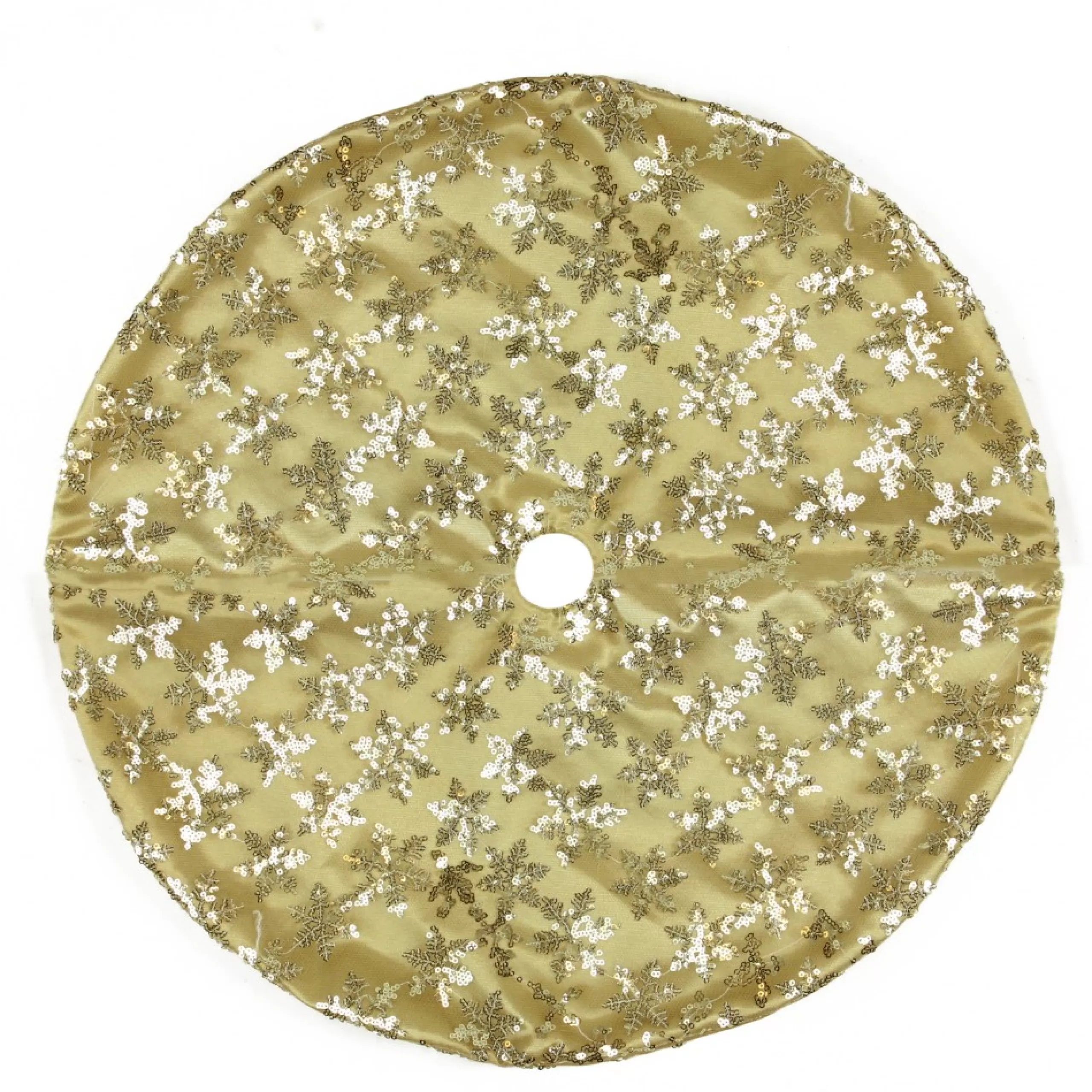 Mini Tree Skirts*Northlight 20" Gold Sequin Snowflake Pattern Mini Christmas Tree Skirt