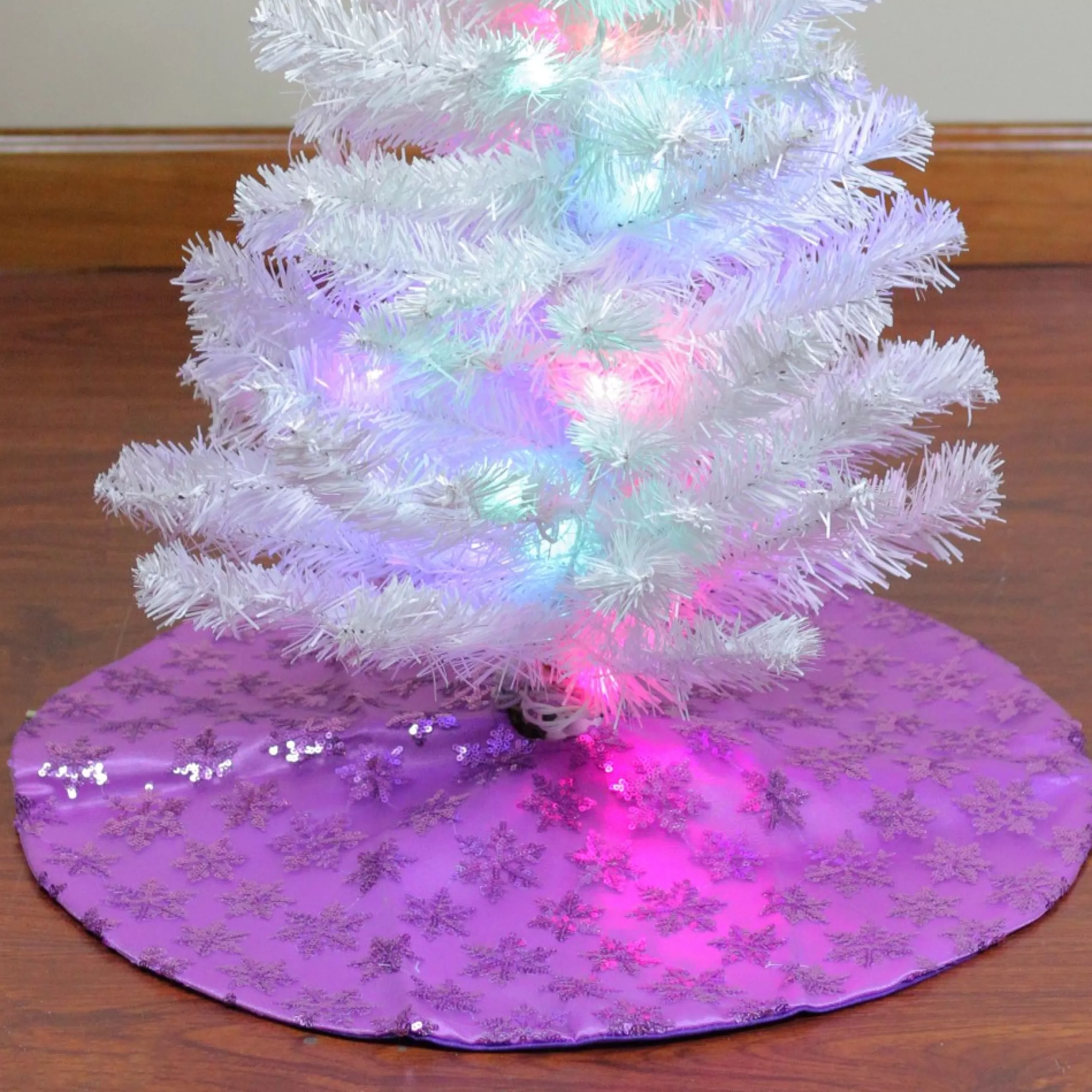 Mini Tree Skirts*Northlight 20" Purple Sequin Snowflake Mini Christmas Tree Skirt