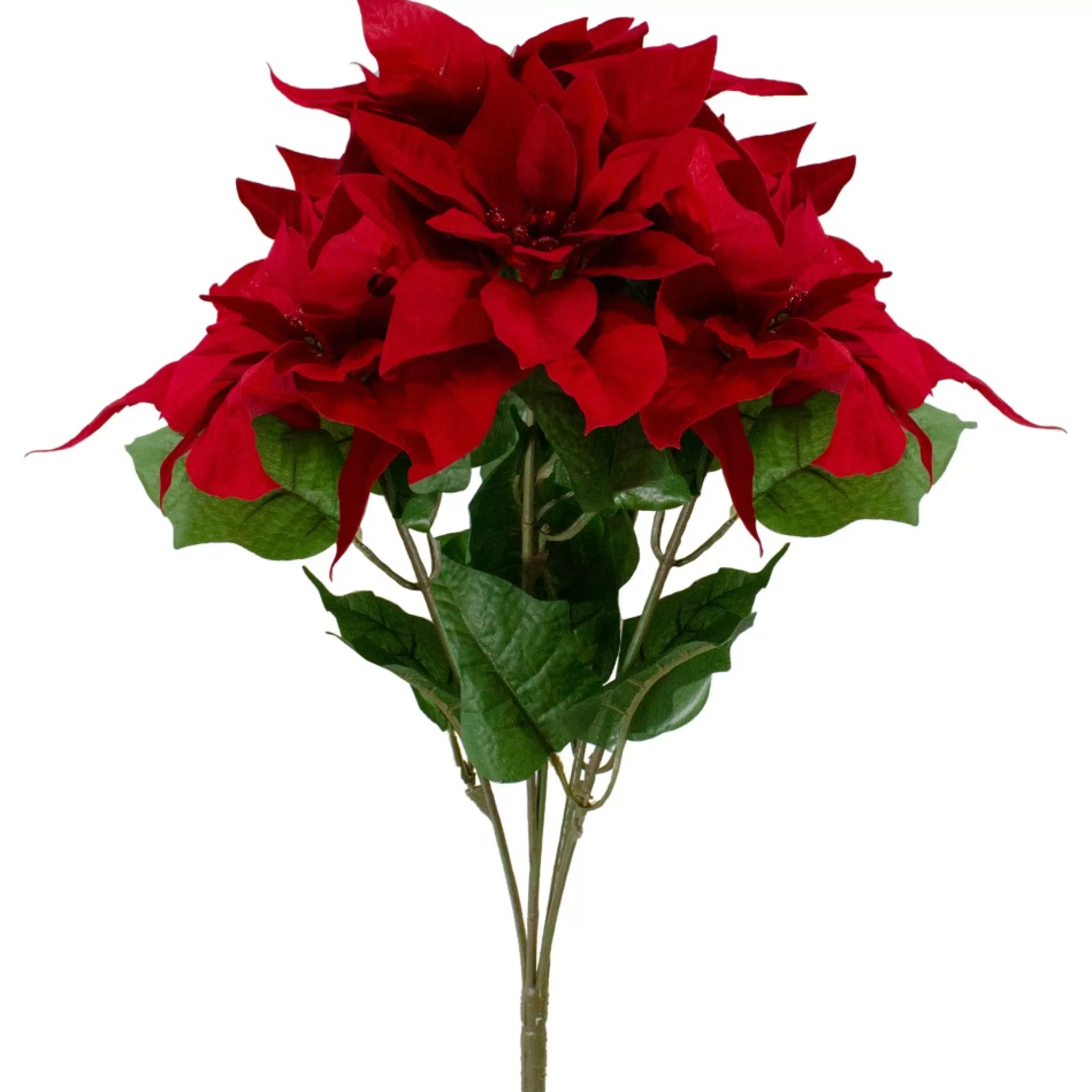 Sprays, Branches & Picks*Northlight 20" Red And Green Artificial Poinsettia Christmas Pick