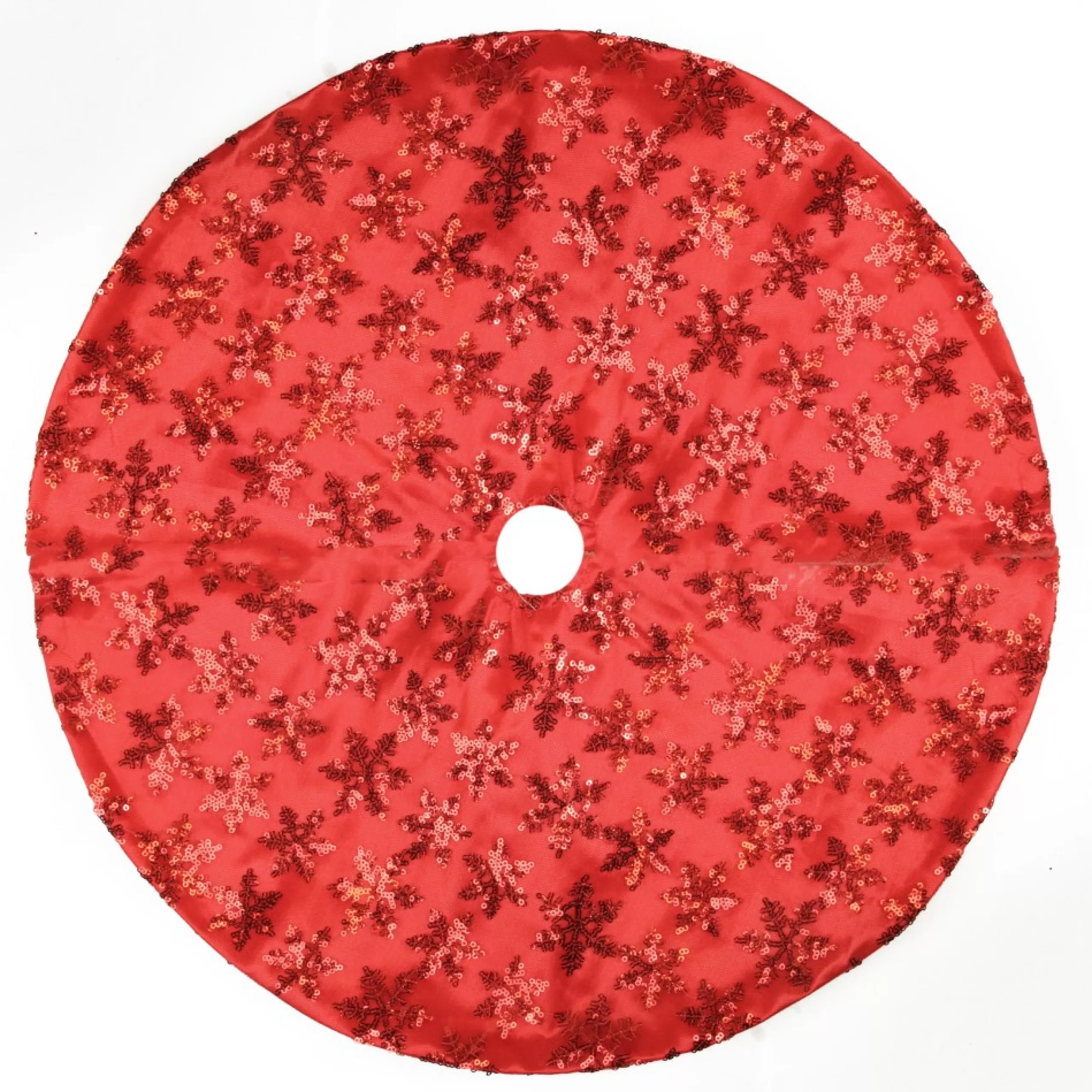 Mini Tree Skirts*Northlight 20" Red Sequin Snowflake Pattern Mini Christmas Tree Skirt