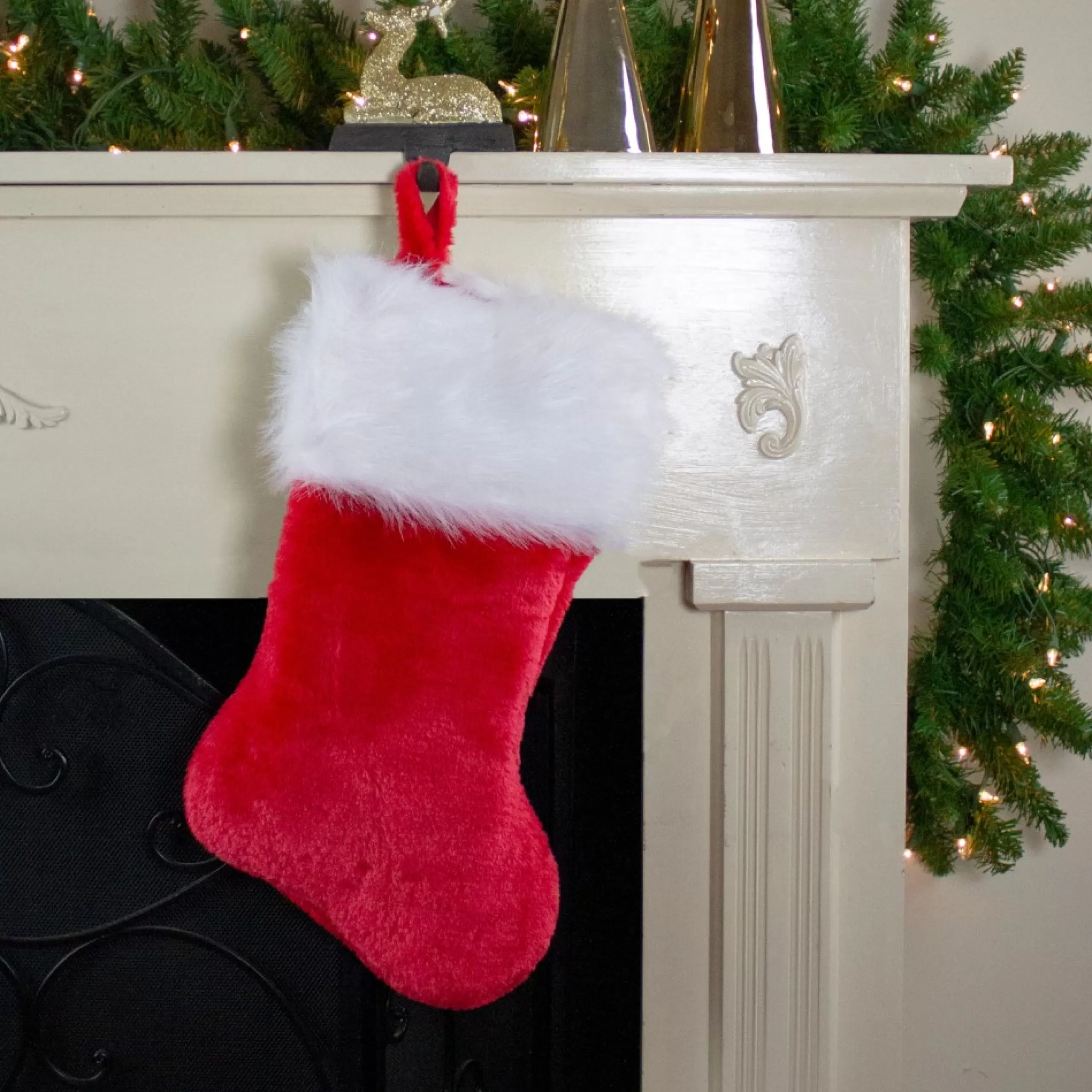 Stockings*Northlight 20" Traditional Red With White Cuff Hanging Christmas Stocking