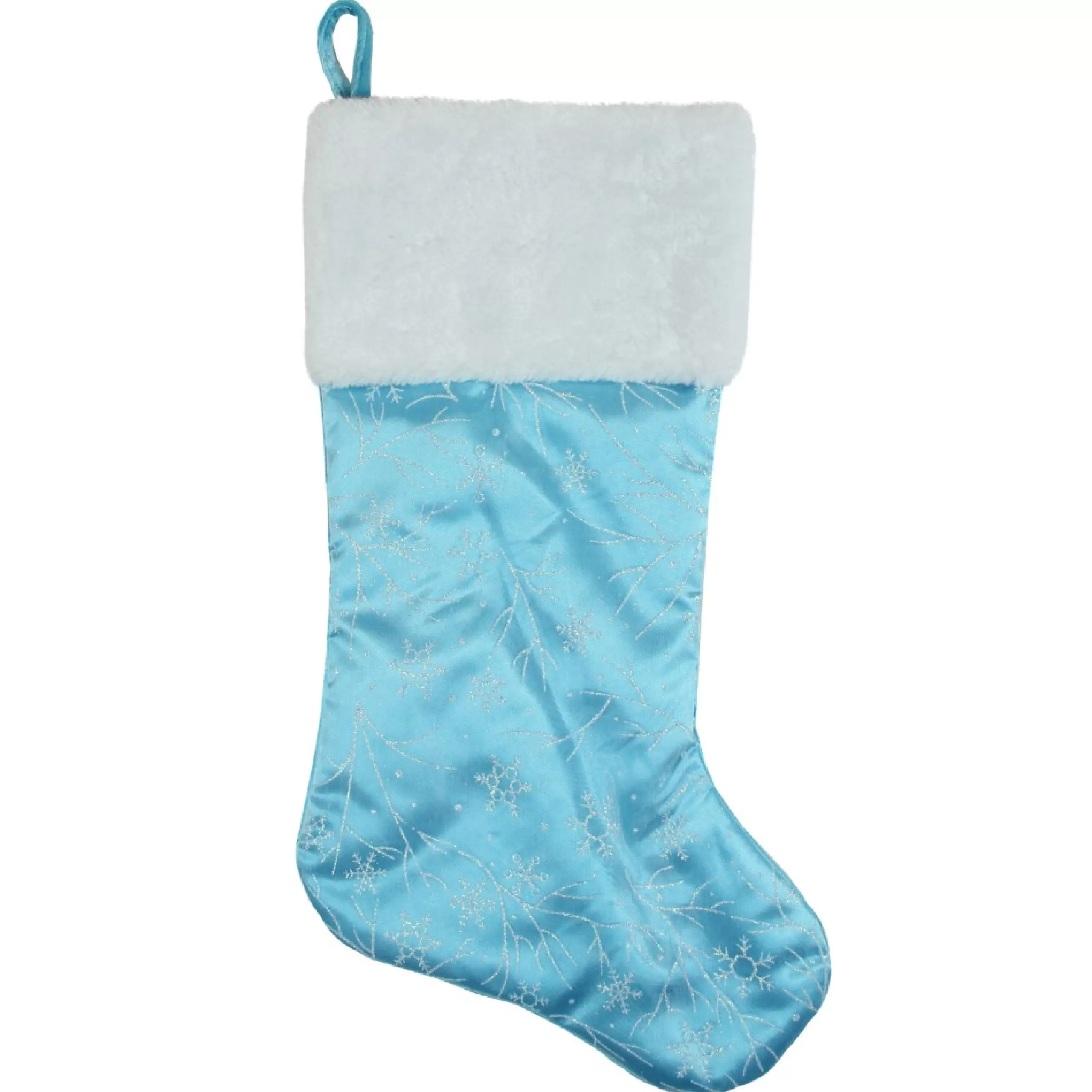 Stockings*Northlight 21" Blue And White Glitter Snowflake Christmas Stocking