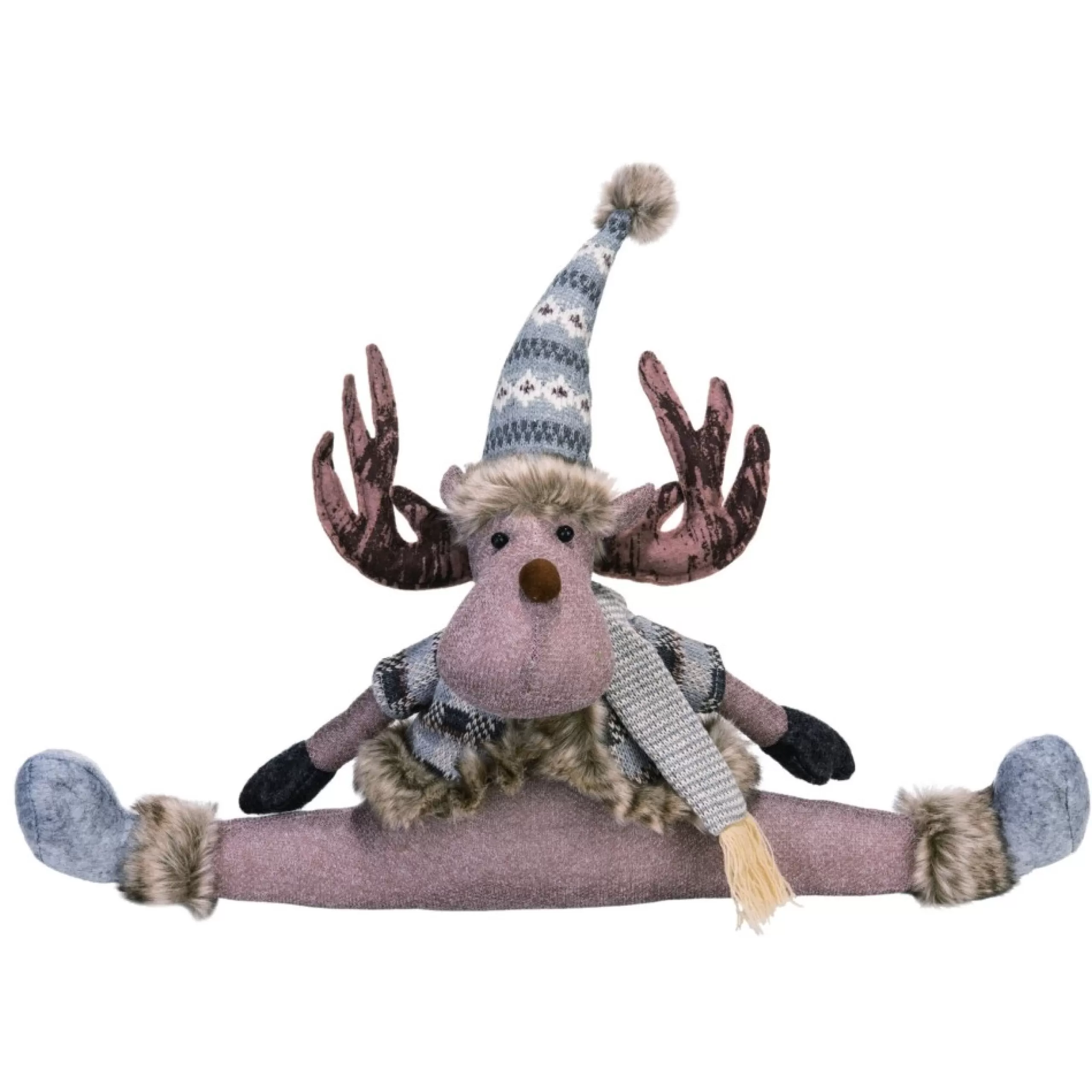 Plush Figures*Contemporary Home Living 21" Sitting Moose Plush Christmas Tabletop Figurine