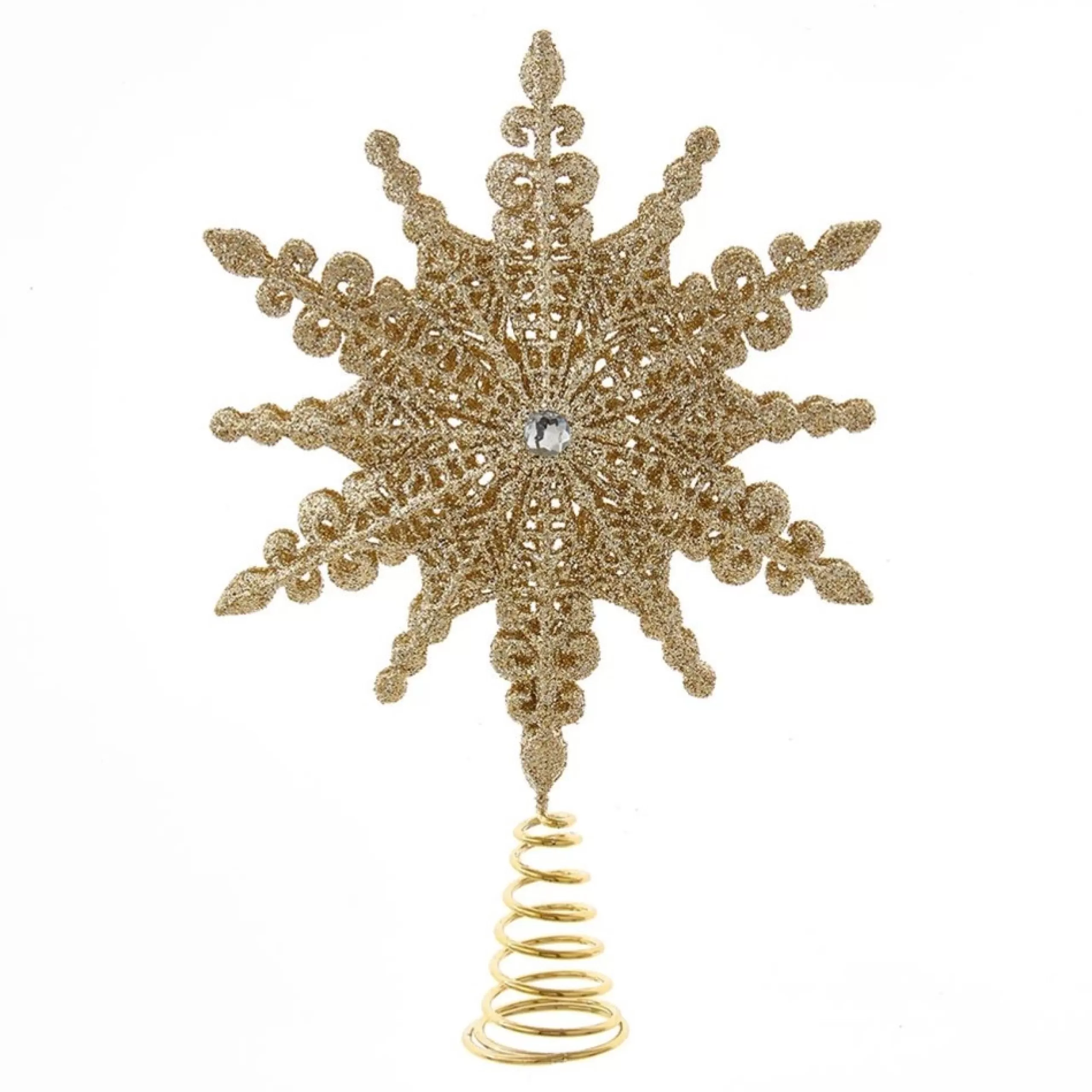 Unlit Tree Toppers*KSA 22" Gold Snowflake Christmas Tree Topper, Unlit