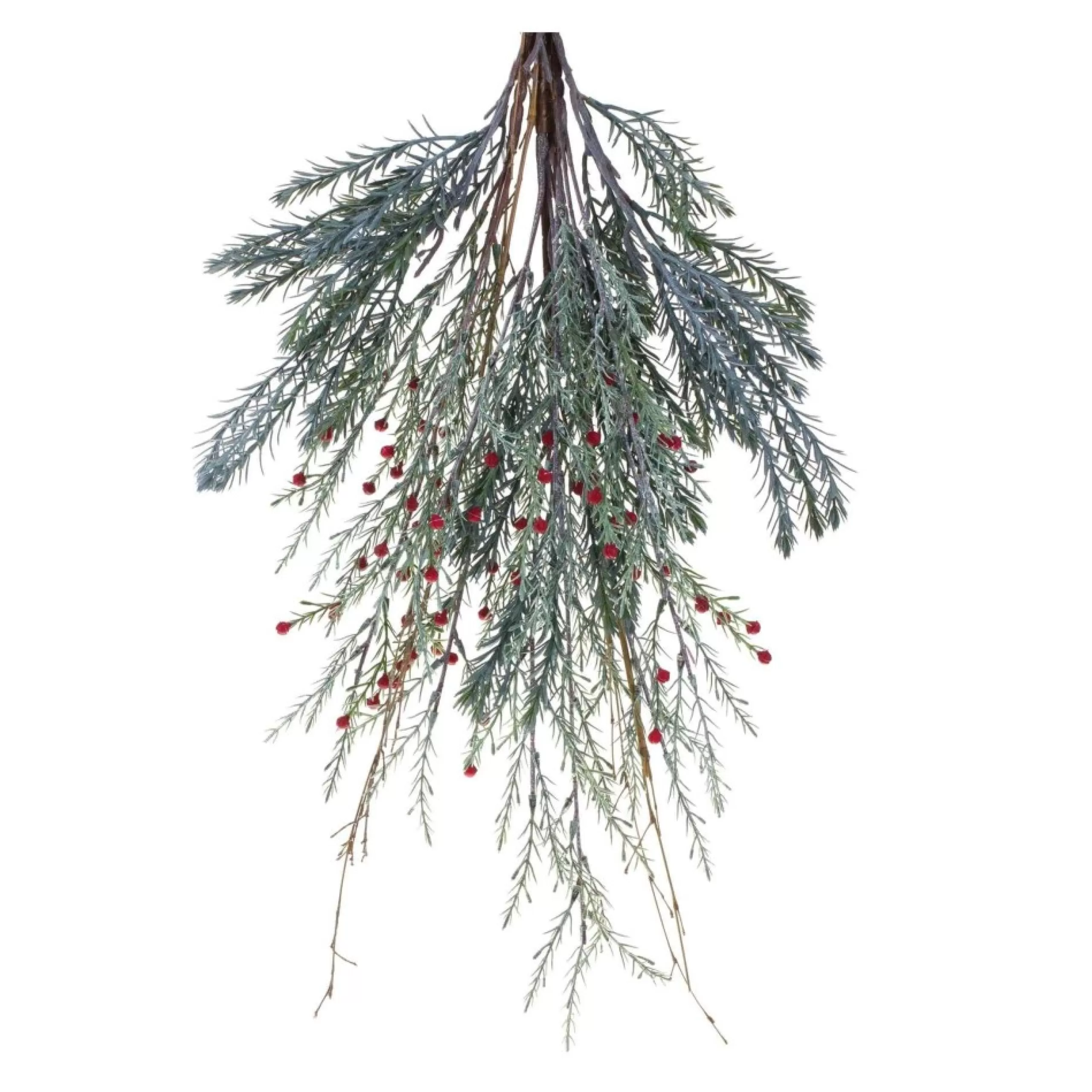 Unlit Teardrops*Melrose 23.25" Mixed Pine Berry Artificial Christmas Teardrop Swag, Unlit