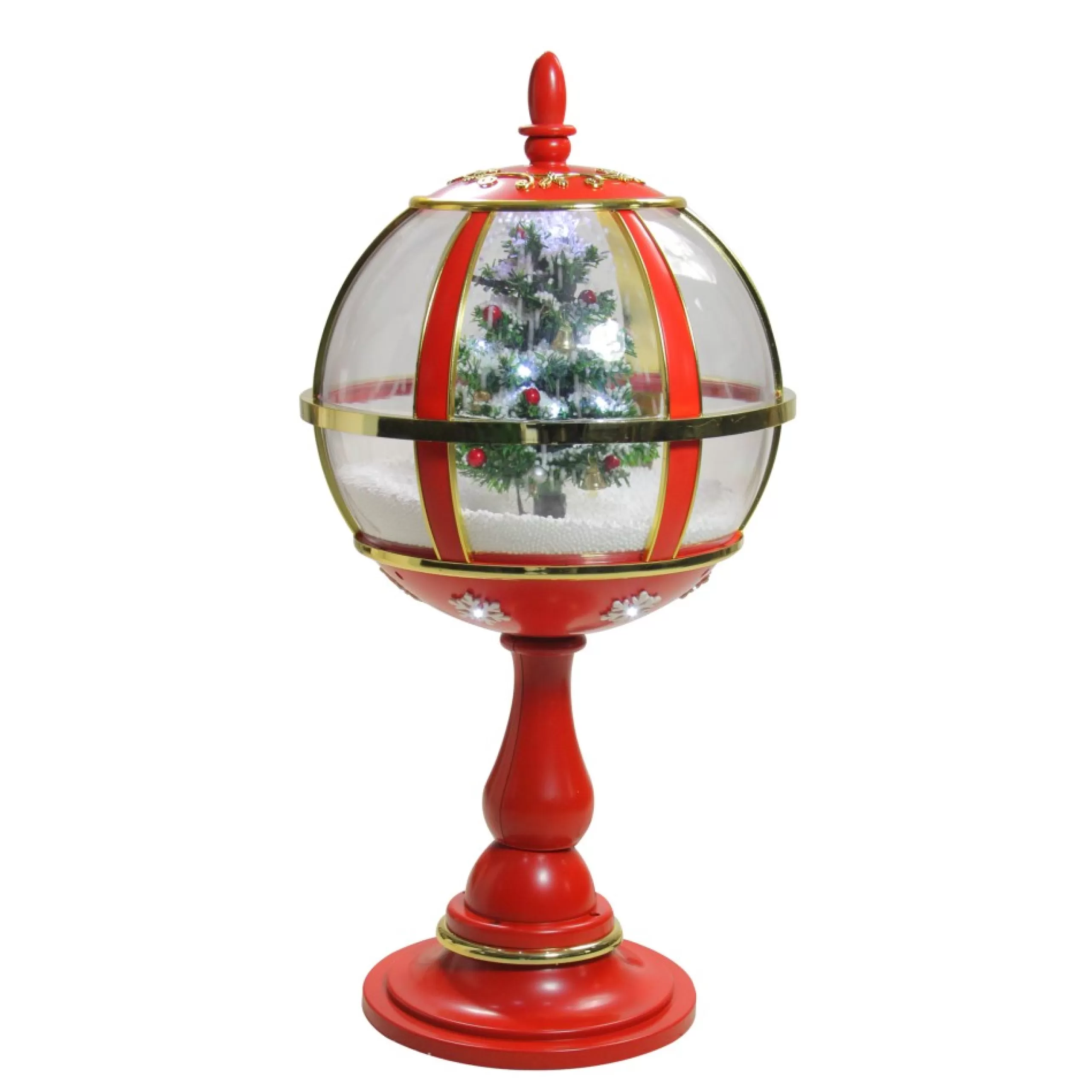 Snow Globes*Northlight 23.5" Lighted Red Musical Snowing Christmas Tree Street Lamp