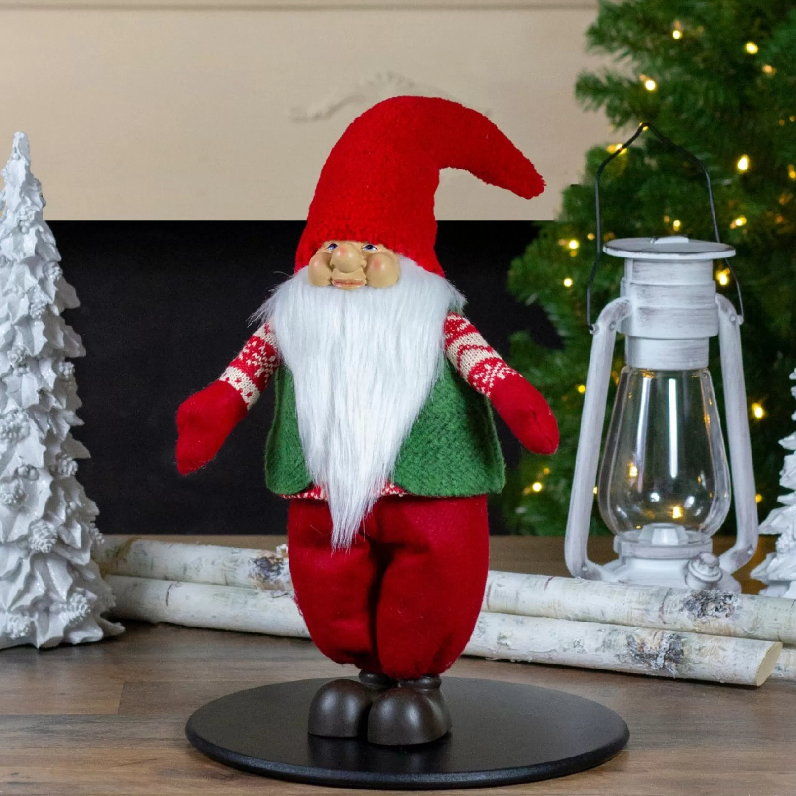 Gnomes*Northlight 23" Red And Green Santa Christmas Gnome Tabletop Figure