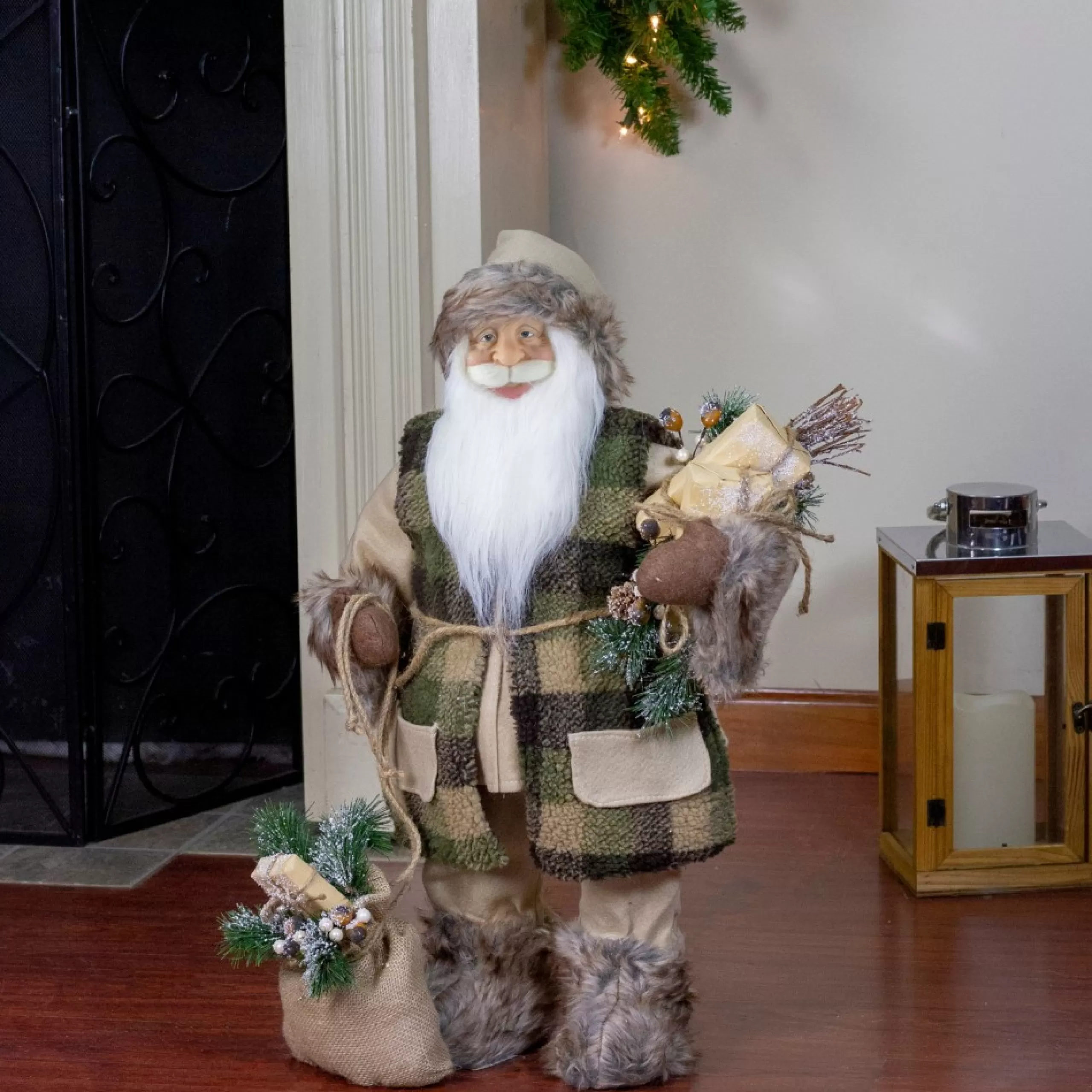 Santa Figures*Northlight 24" Beige Santa Claus With Gifts Christmas Figure