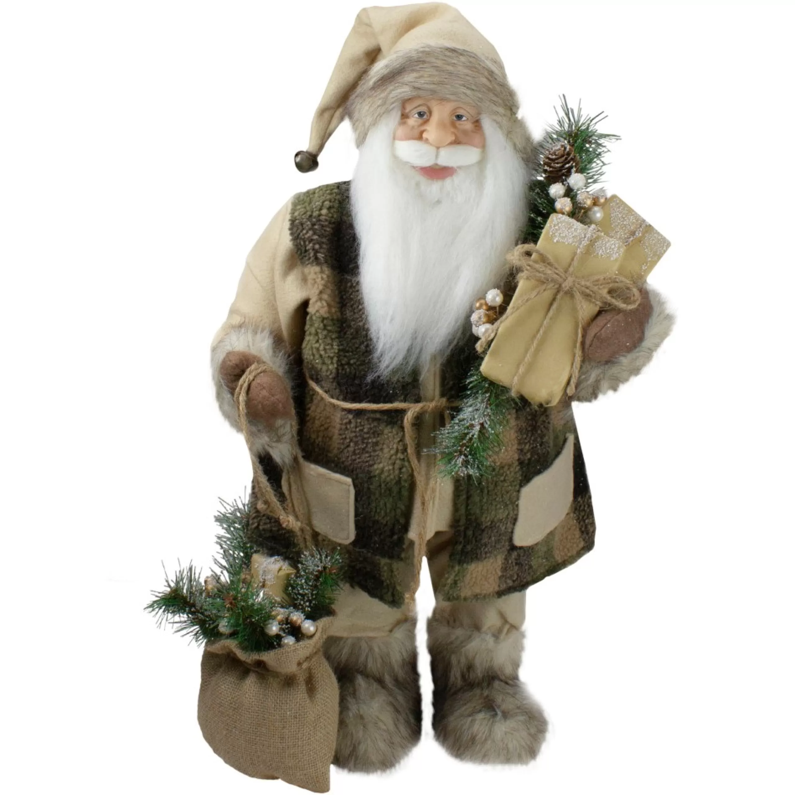 Santa Figures*Northlight 24" Beige Santa Claus With Gifts Christmas Figure