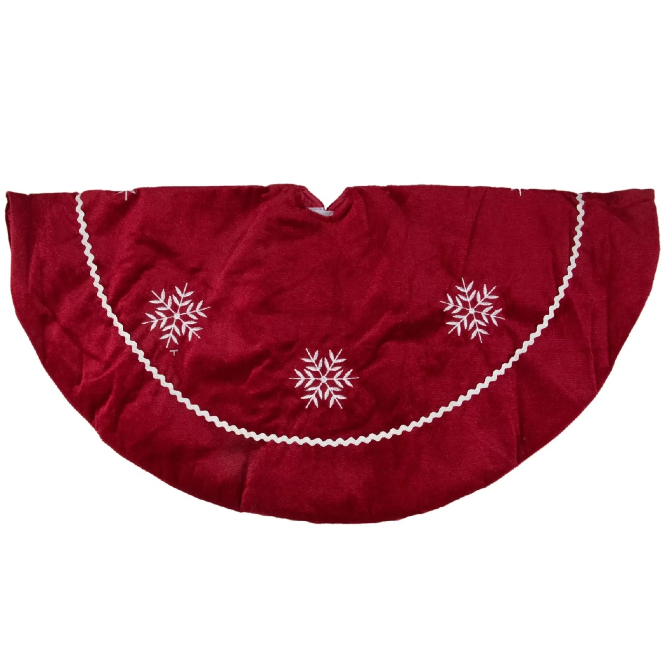 48 Inch And Smaller*Northlight 24" Crimson Red And White Snowflakes Christmas Tree Skirt