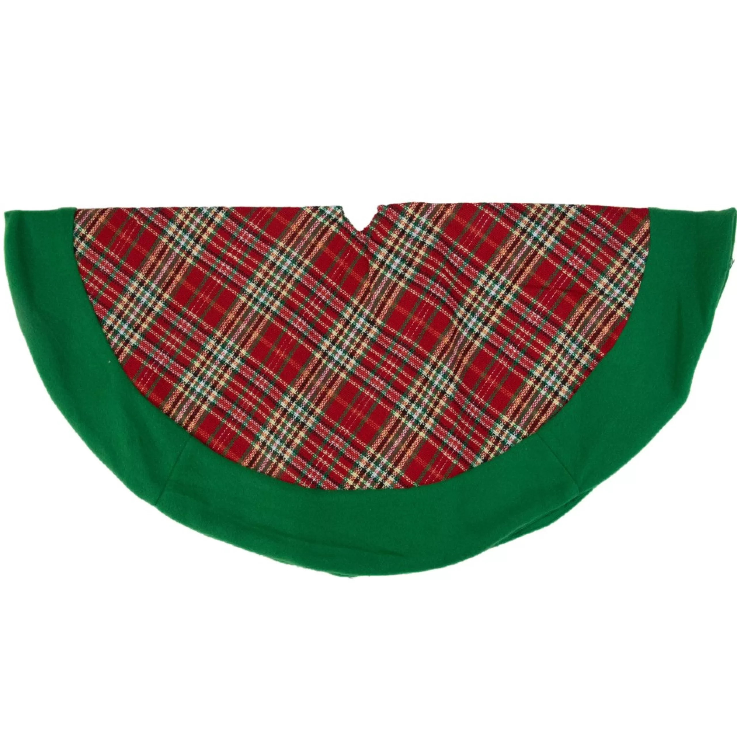 48 Inch And Smaller*Northlight 24" Green And Red Tartan Christmas Tree Skirt