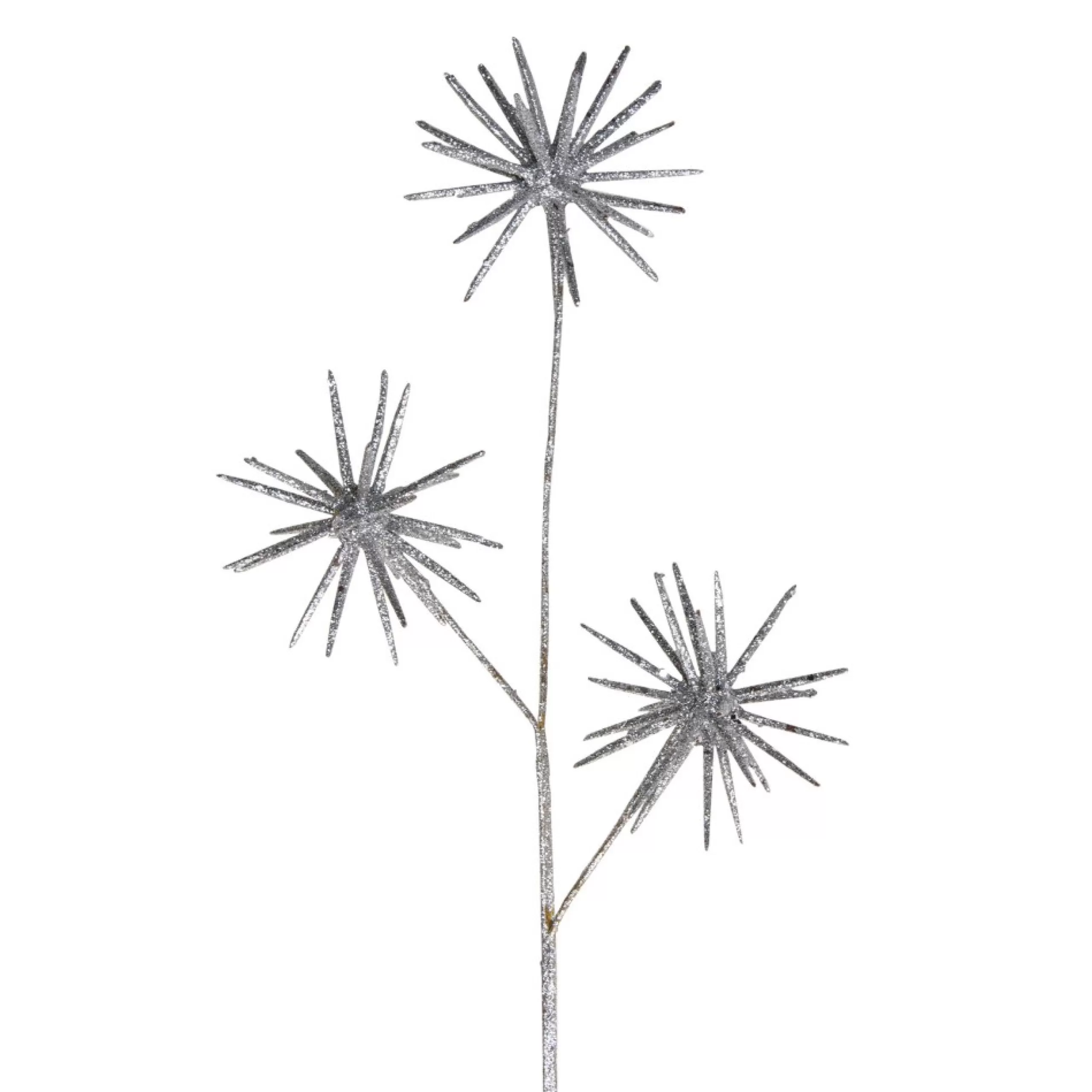 Sprays, Branches & Picks*Northlight 24" Shiny Silver Glitter Starburst Artificial Christmas Spray