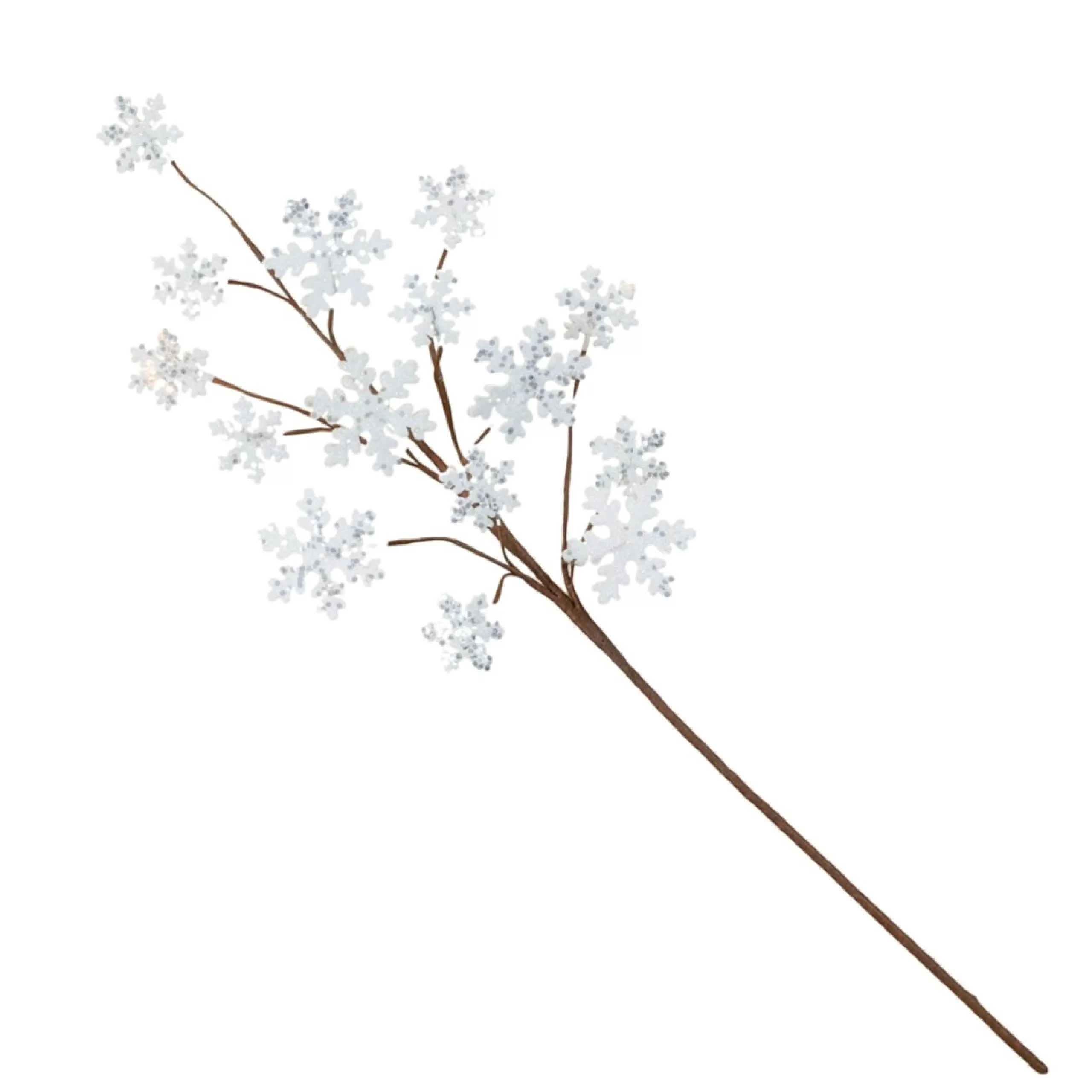 Sprays, Branches & Picks*Contemporary Home Living 24" White And Brown Novelty Snowflake Spray