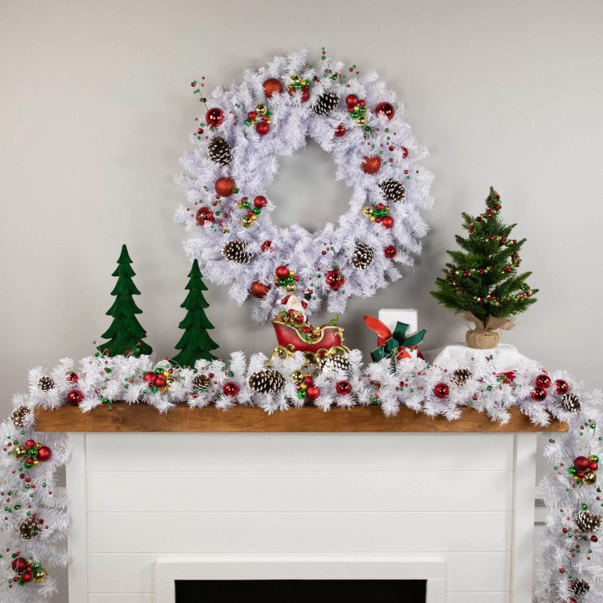 Unlit Wreaths*Northlight 24" White Crystal Spruce Artificial Christmas Wreath - Unlit