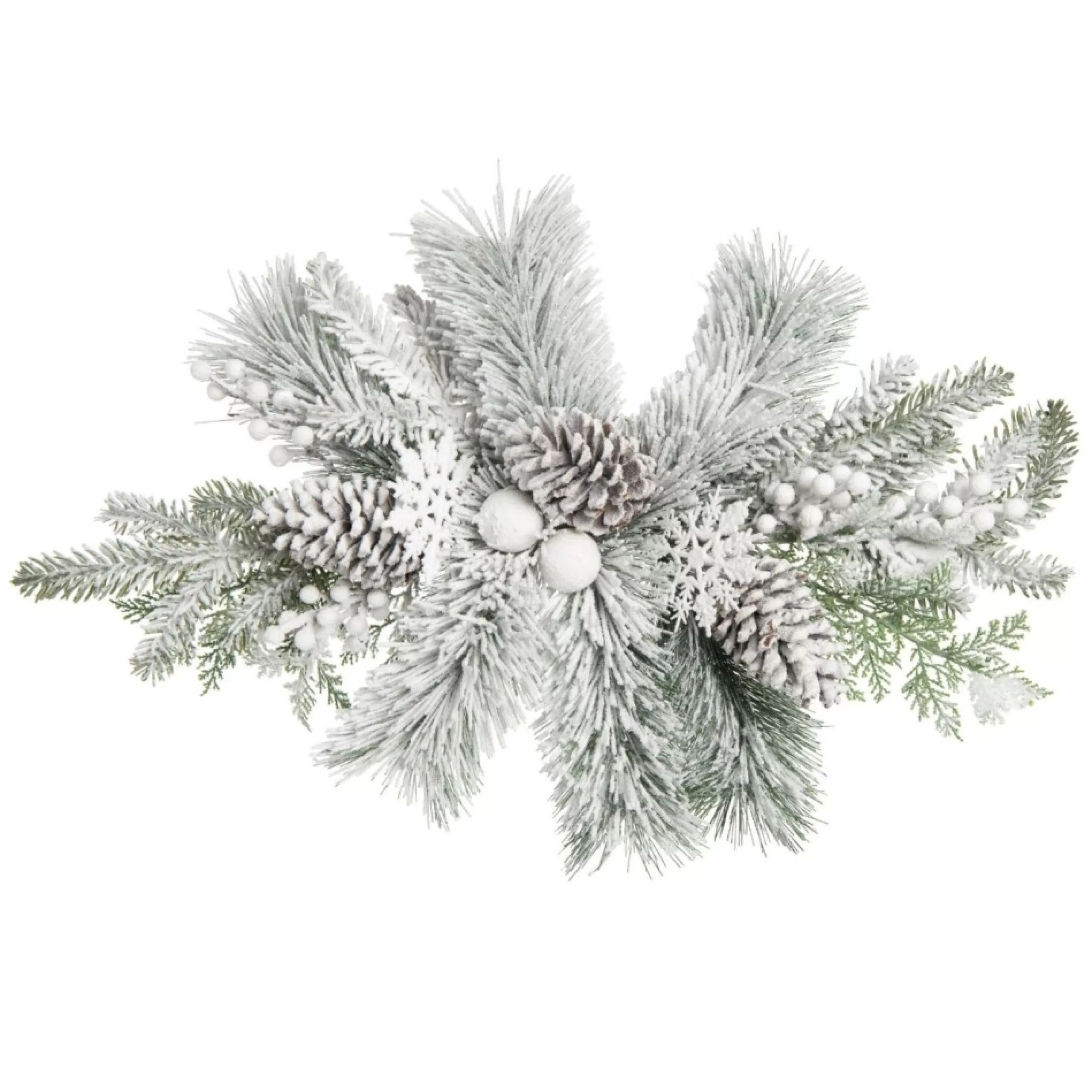 Floral*Contemporary Home Living 26" Frosted Pinecones And Berries Artificial Christmas Tabletop Centerpiece