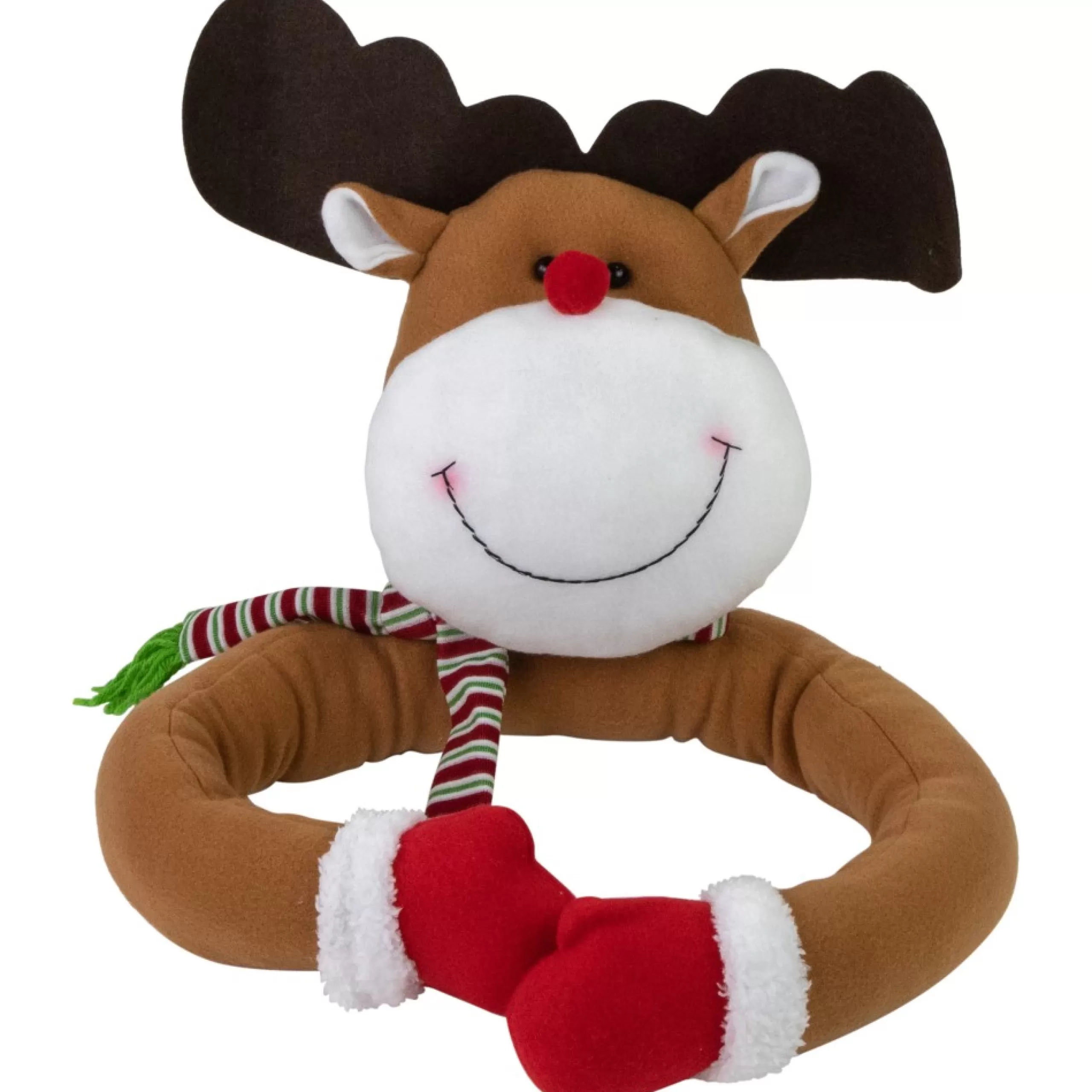 Unlit Tree Toppers*Northlight 26" Plush Reindeer Christmas Tree Topper, Unlit