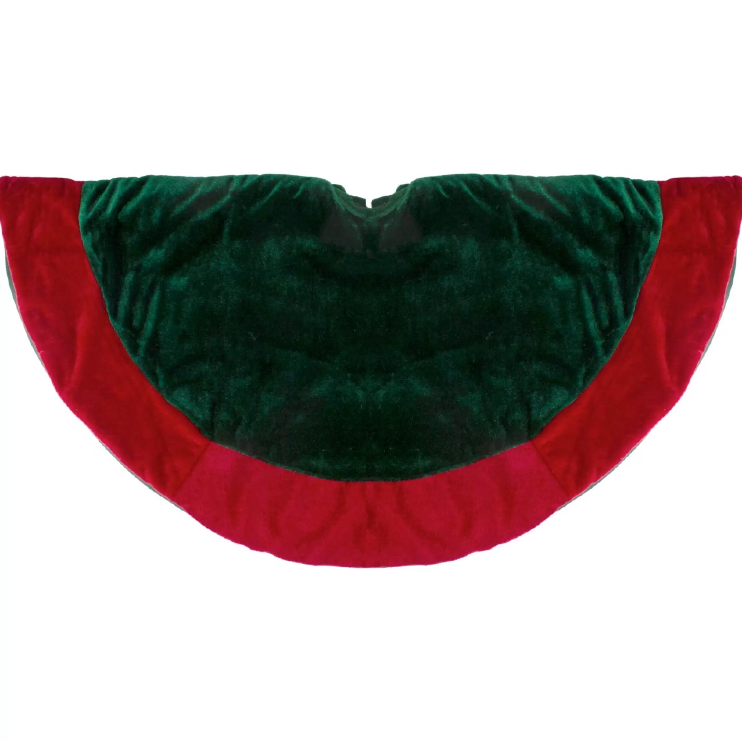 Mini Tree Skirts*Northlight 26" Traditional Green And Red Velveteen Christmas Tree Skirt