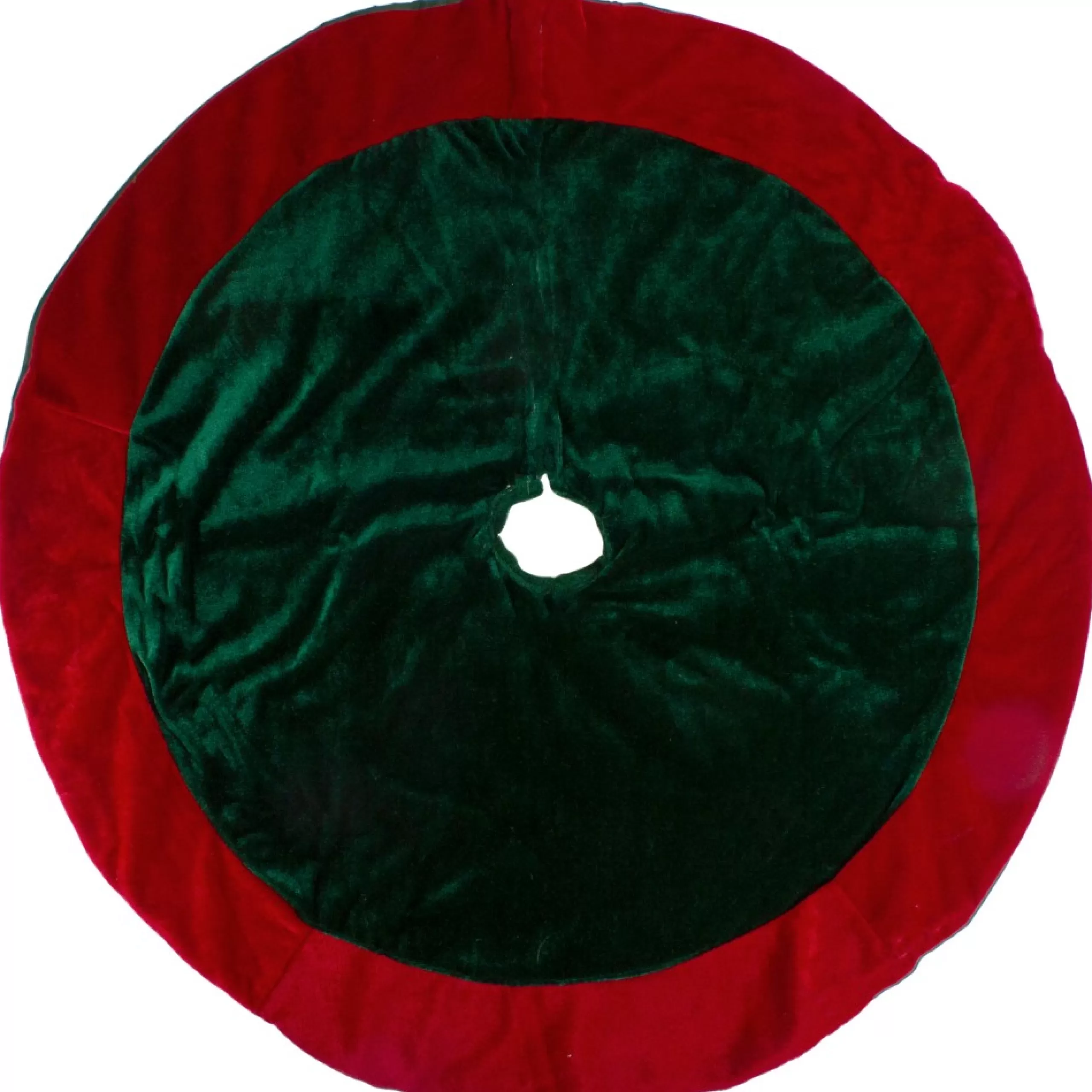 Mini Tree Skirts*Northlight 26" Traditional Green And Red Velveteen Christmas Tree Skirt