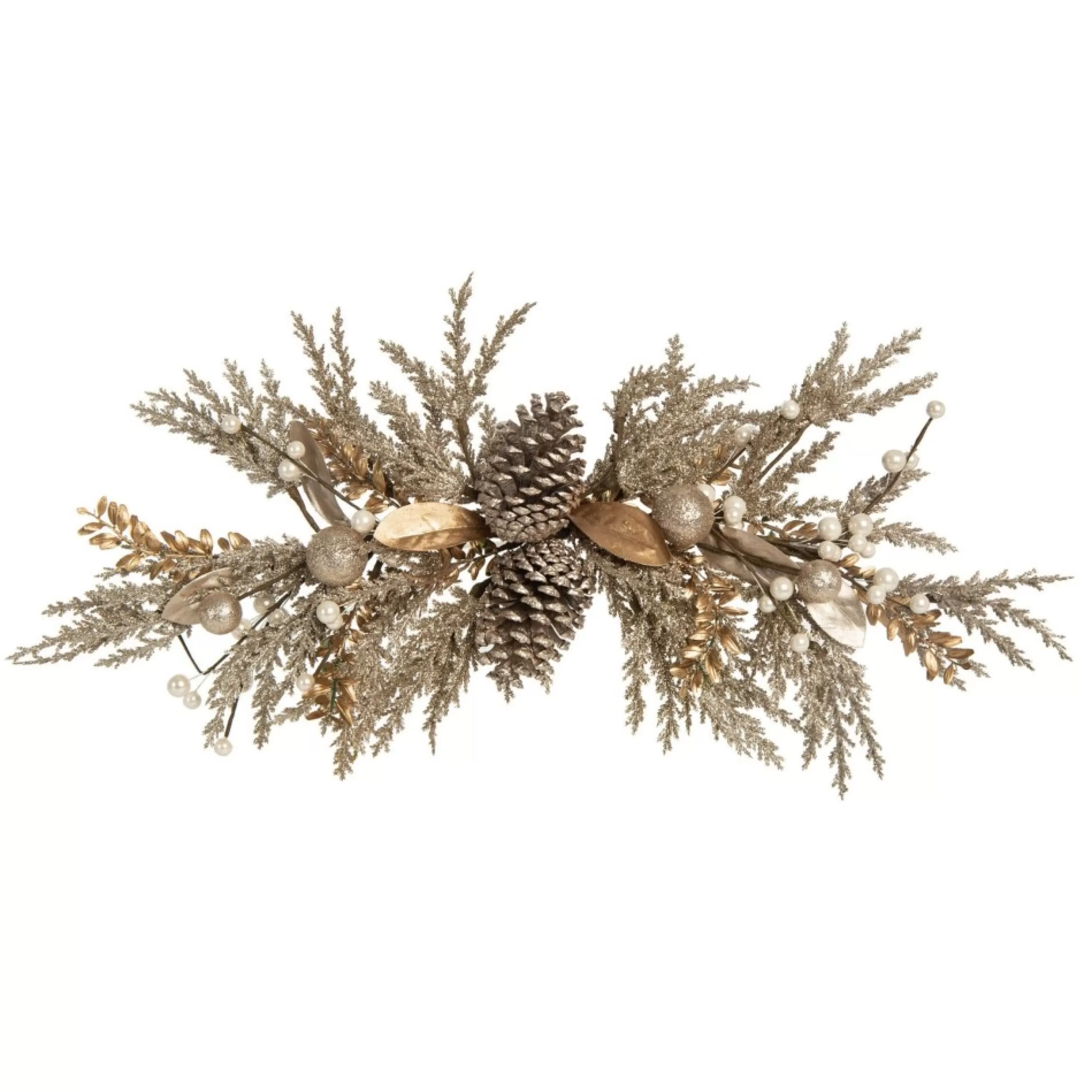 Unlit Swags*Contemporary Home Living 27" Gold Harvest Gilded Floral Swag, Unlit