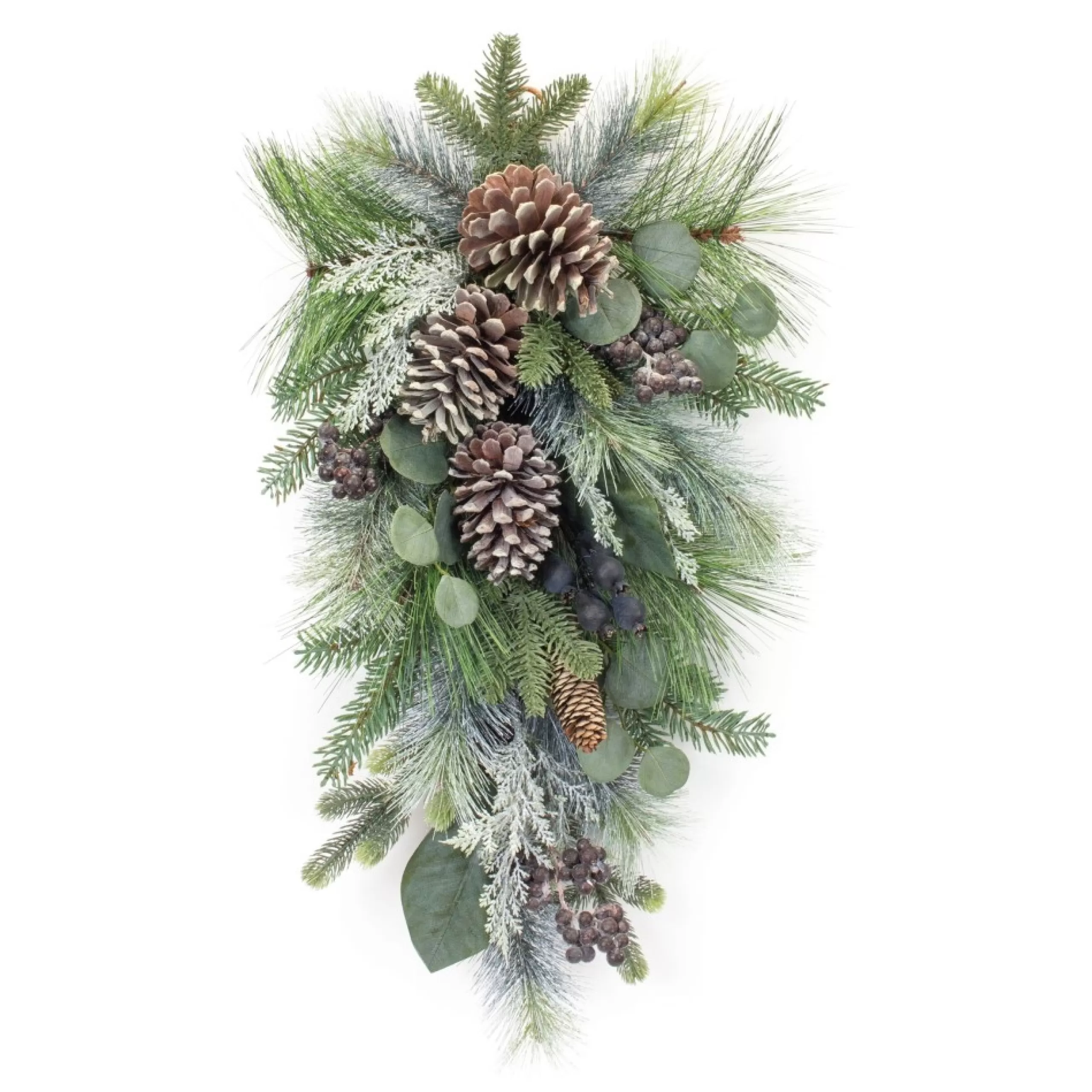 Unlit Swags*Melrose 27" Pine And Berry With Eucalyptus Artificial Christmas Swag