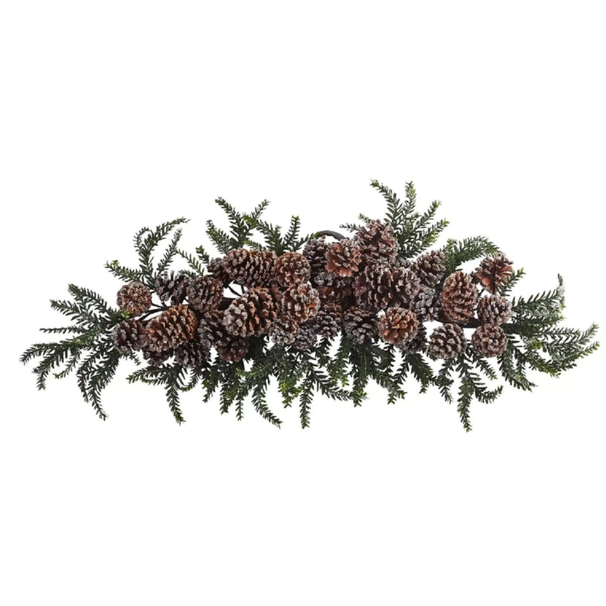 Unlit Swags*Nearly Natural 28" Iced Pinecone Artificial Christmas Swag, Unlit