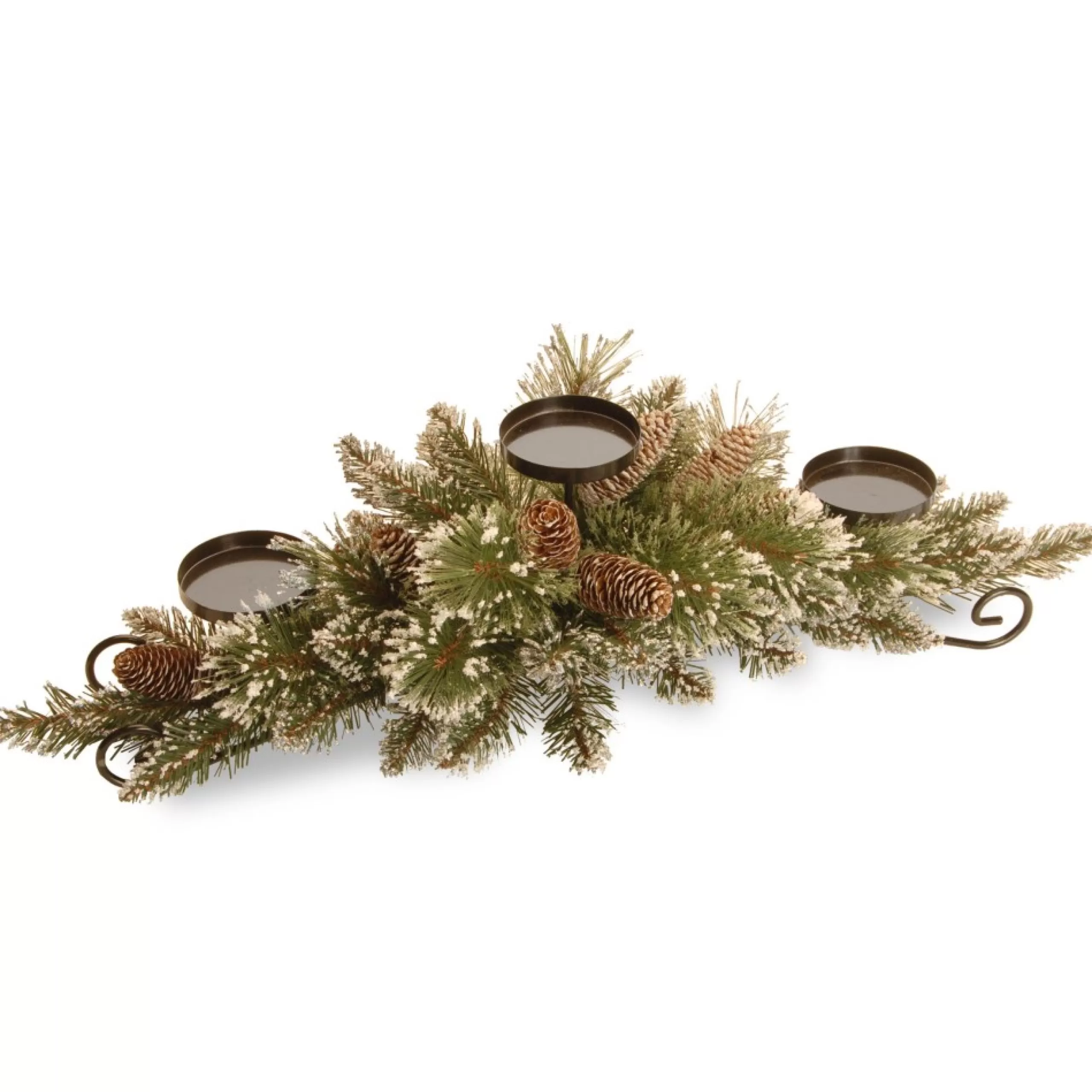 Candles & Holders*National Tree Company 29" Glittered Pine Christmas Centerpiece And Candle Holder