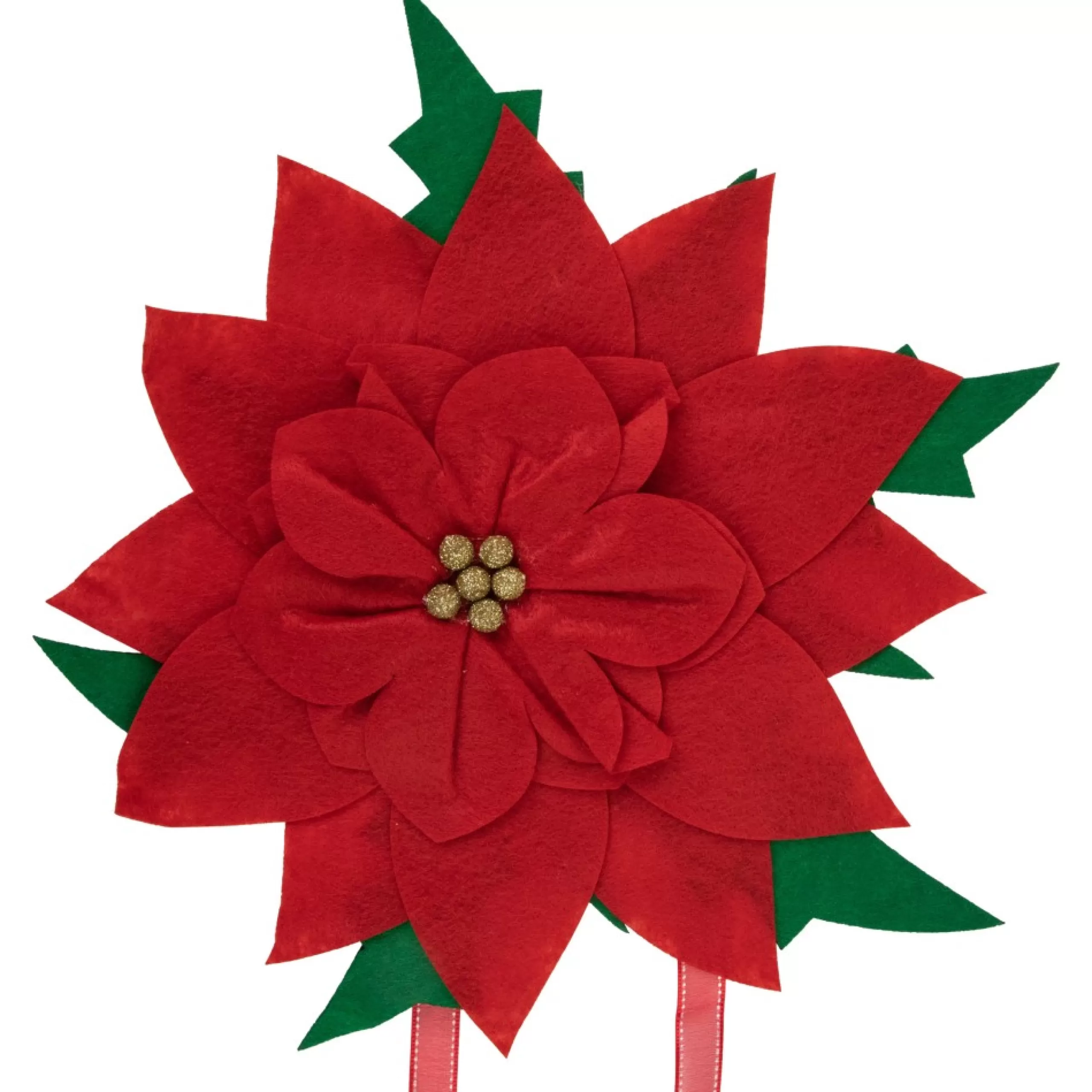 Unlit Tree Toppers*Northlight 29" Red Poinsettia Tie-On Christmas Tree Topper, Unlit