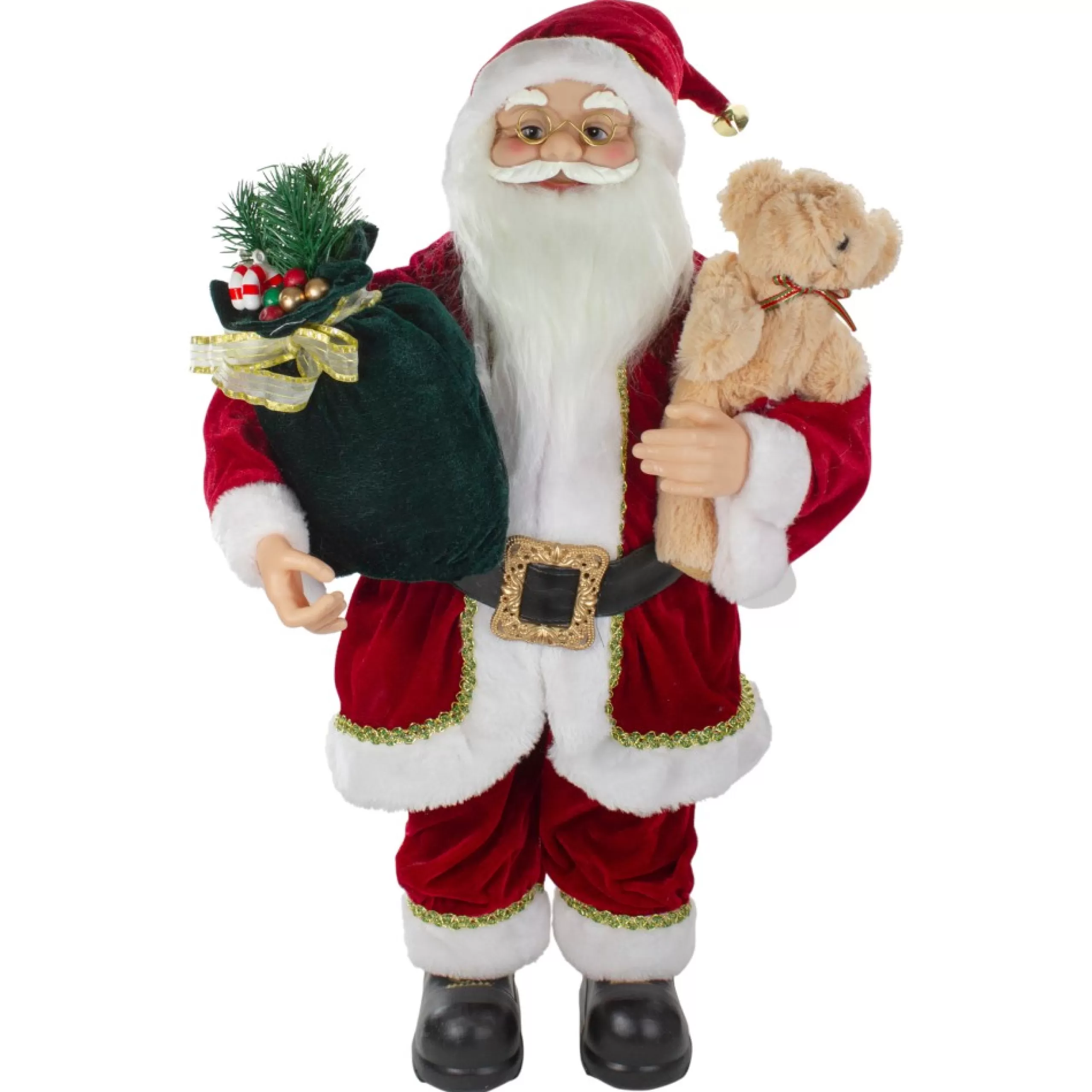 Santa Figures*Northlight 2' Standing Santa Christmas Figure With A Plush Bear