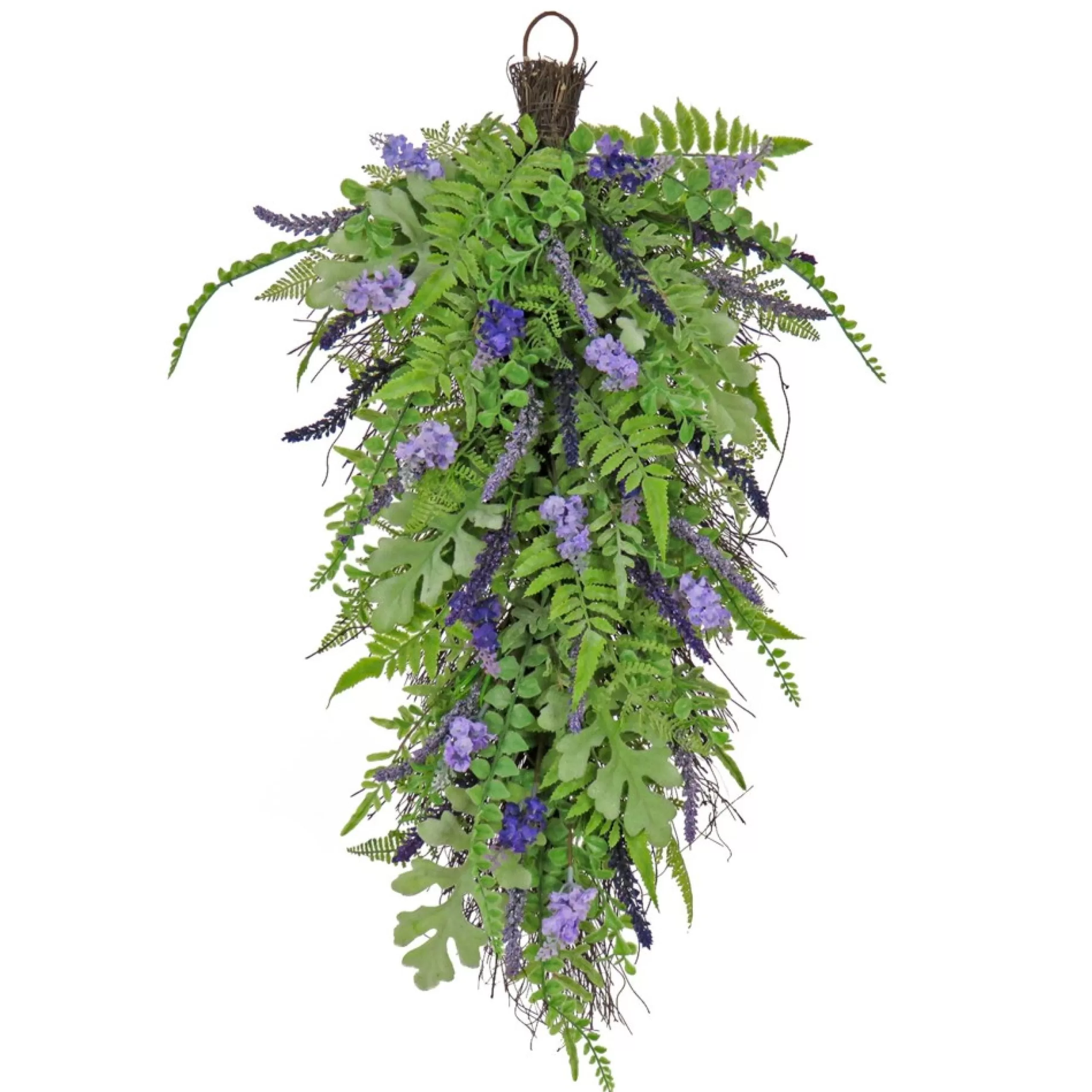 Unlit Teardrops*National Tree Company 30" Fern With Astilbe Artificial Spring Floral Teardrop