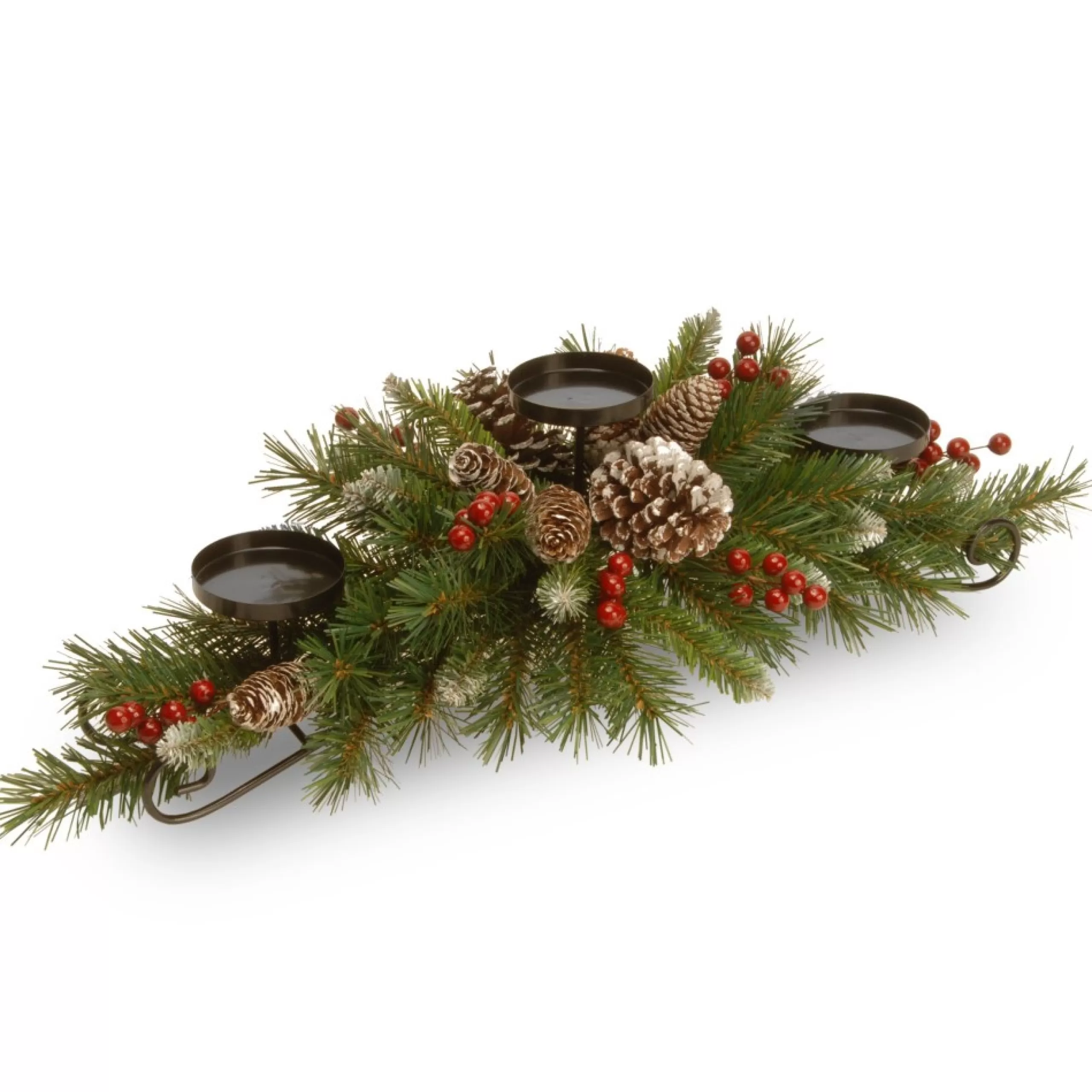 Candles & Holders*National Tree Company 30" Frosted Berry Artificial Christmas Centerpiece And Candle Holder