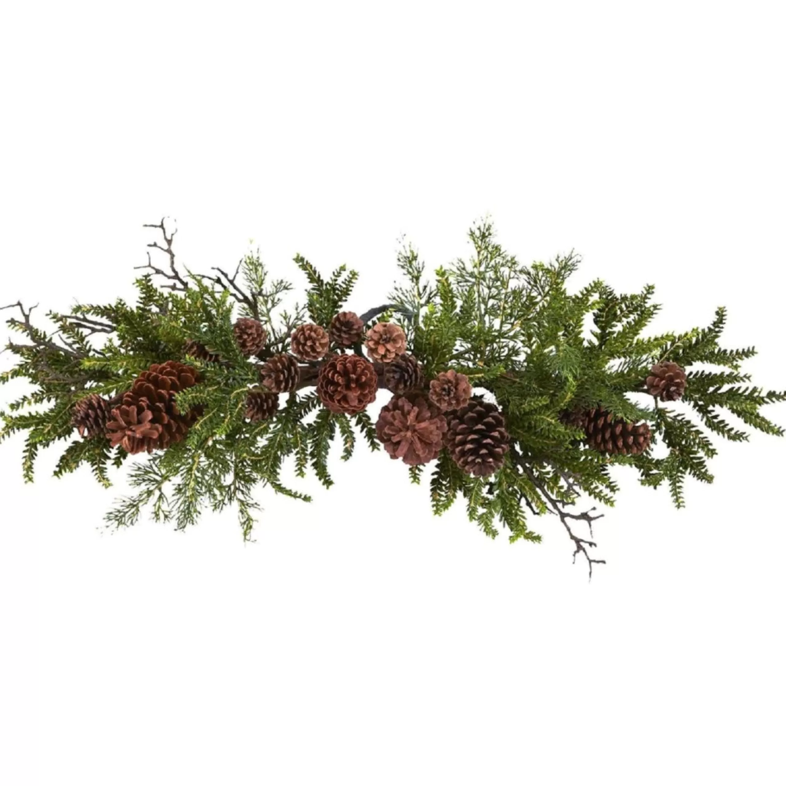 Unlit Swags*Nearly Natural 30" Pine And Pinecone Artificial Christmas Swag, Unlit