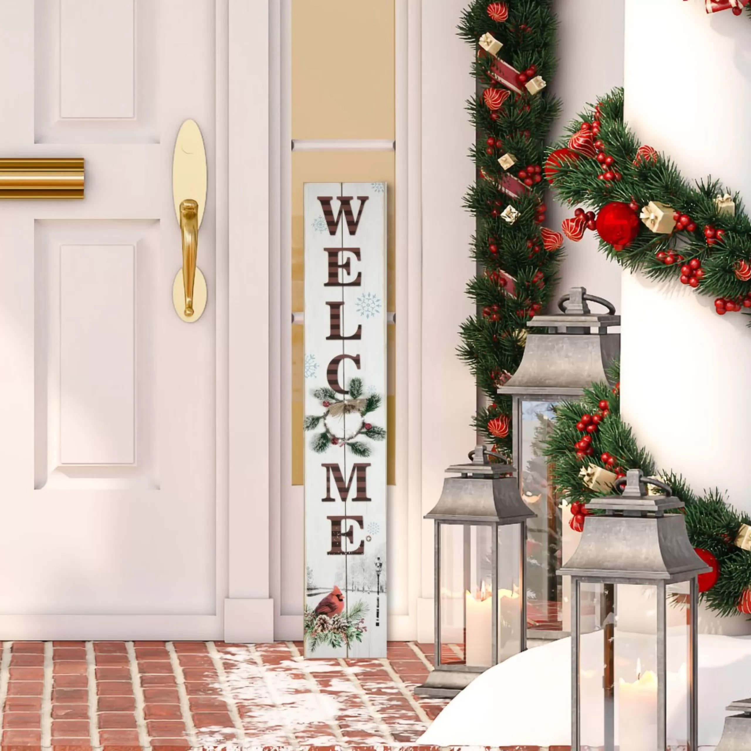 Signs & Plaques*Northlight 31.75" Led Lighted Welcome Sign With Cardinal Christmas Sign