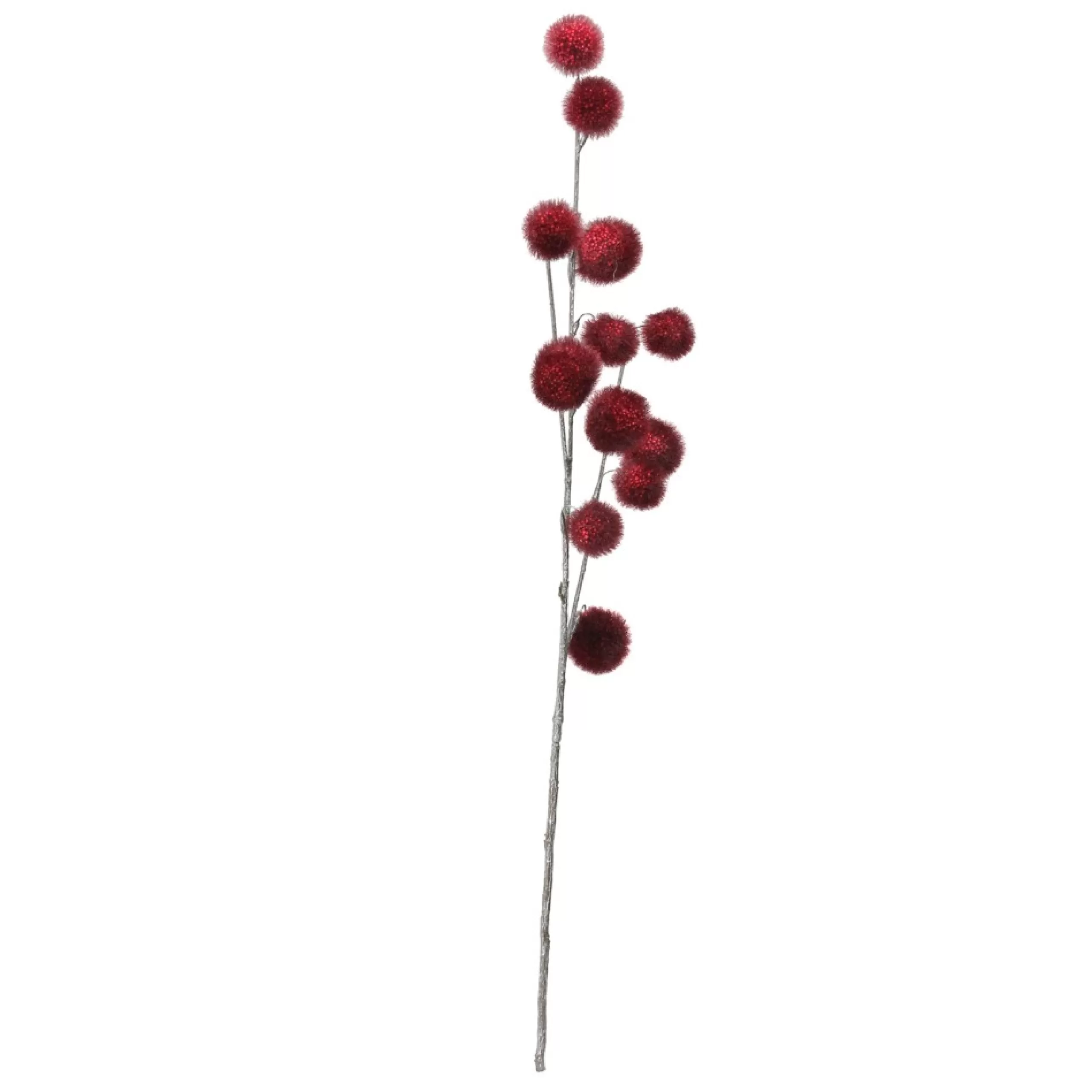 Sprays, Branches & Picks*Napco 31" Burgundy Red Pom Pom Artificial Christmas Spray