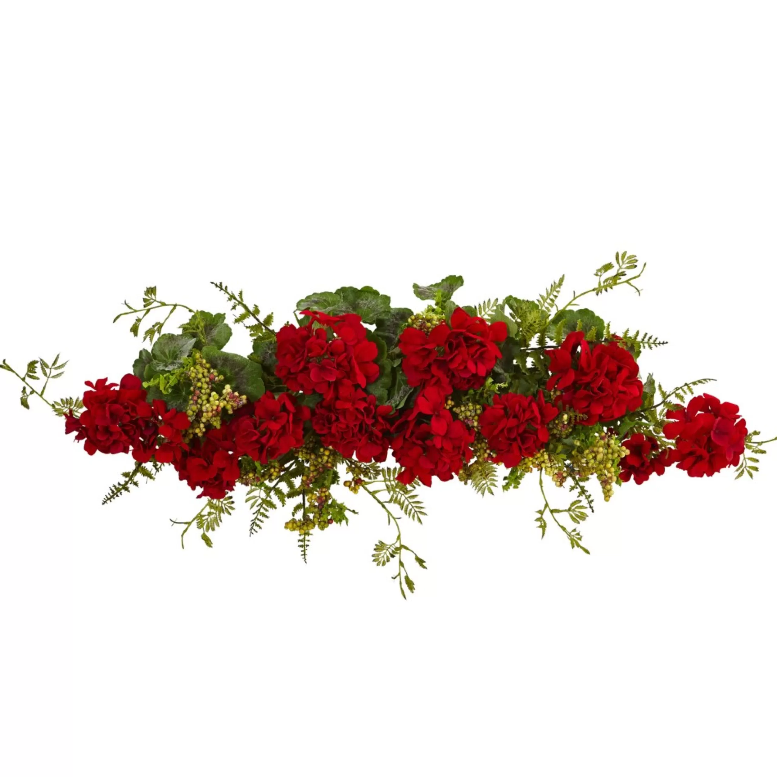 Unlit Swags*Nearly Natural 32" Geranium And Berry Artificial Christmas Swag, Unlit