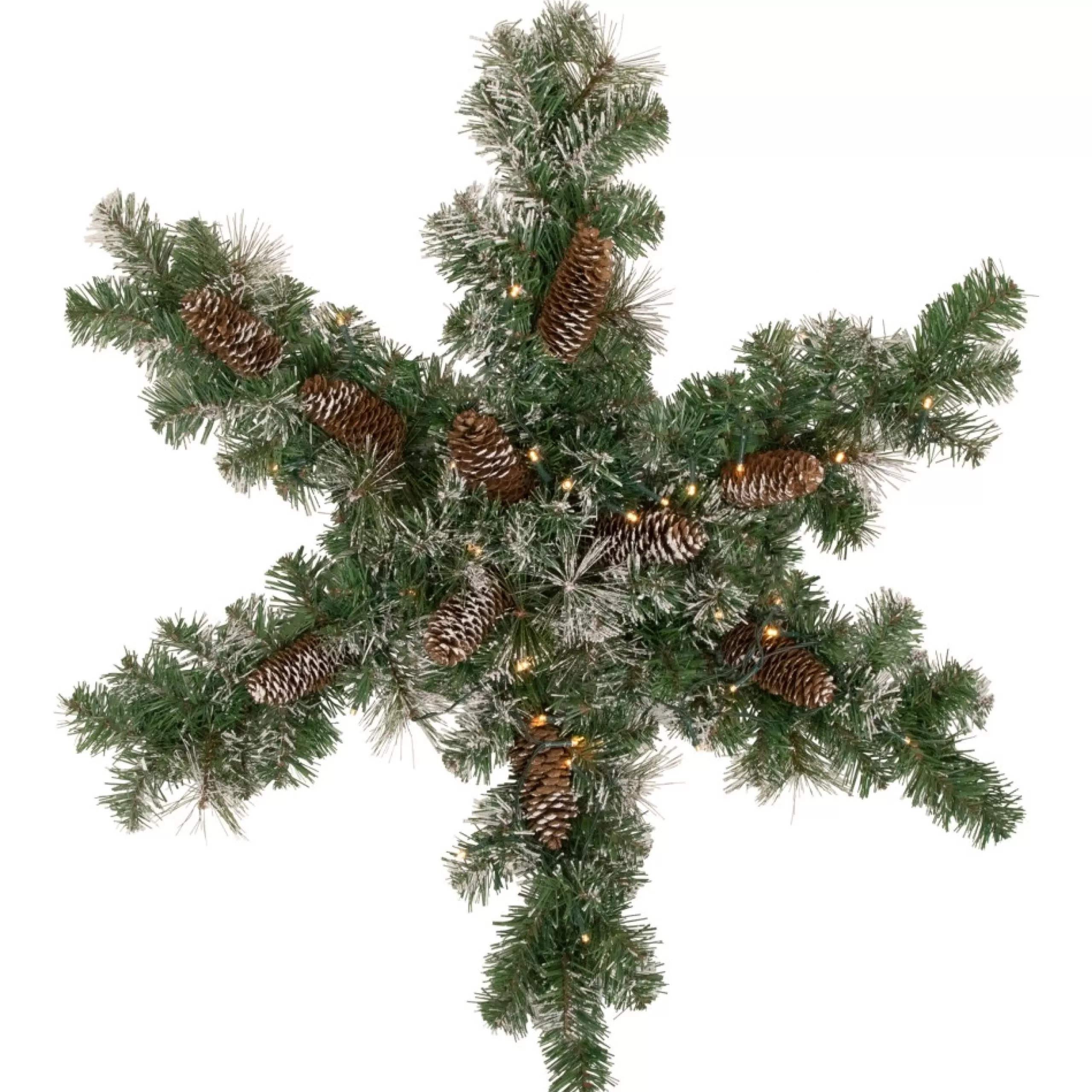 Specialty Wreaths*Northlight 32" Pre-Lit Artificial Frosted Mixed Pine Christmas Snowflake Wreath