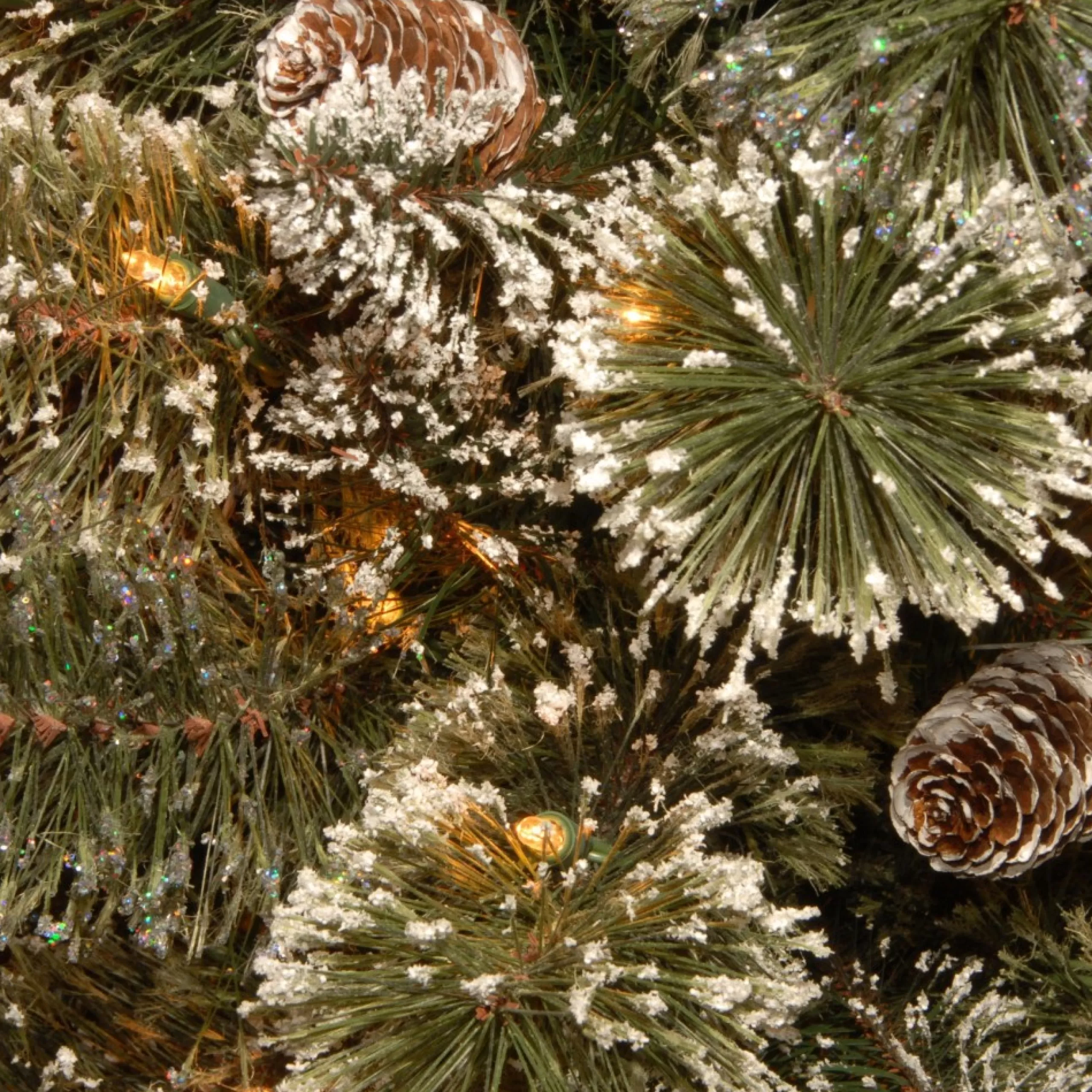 Pre-Lit Swags*National Tree Company 32" Pre-Lit Glittery Bristle Pine Snowflake, Led Lights