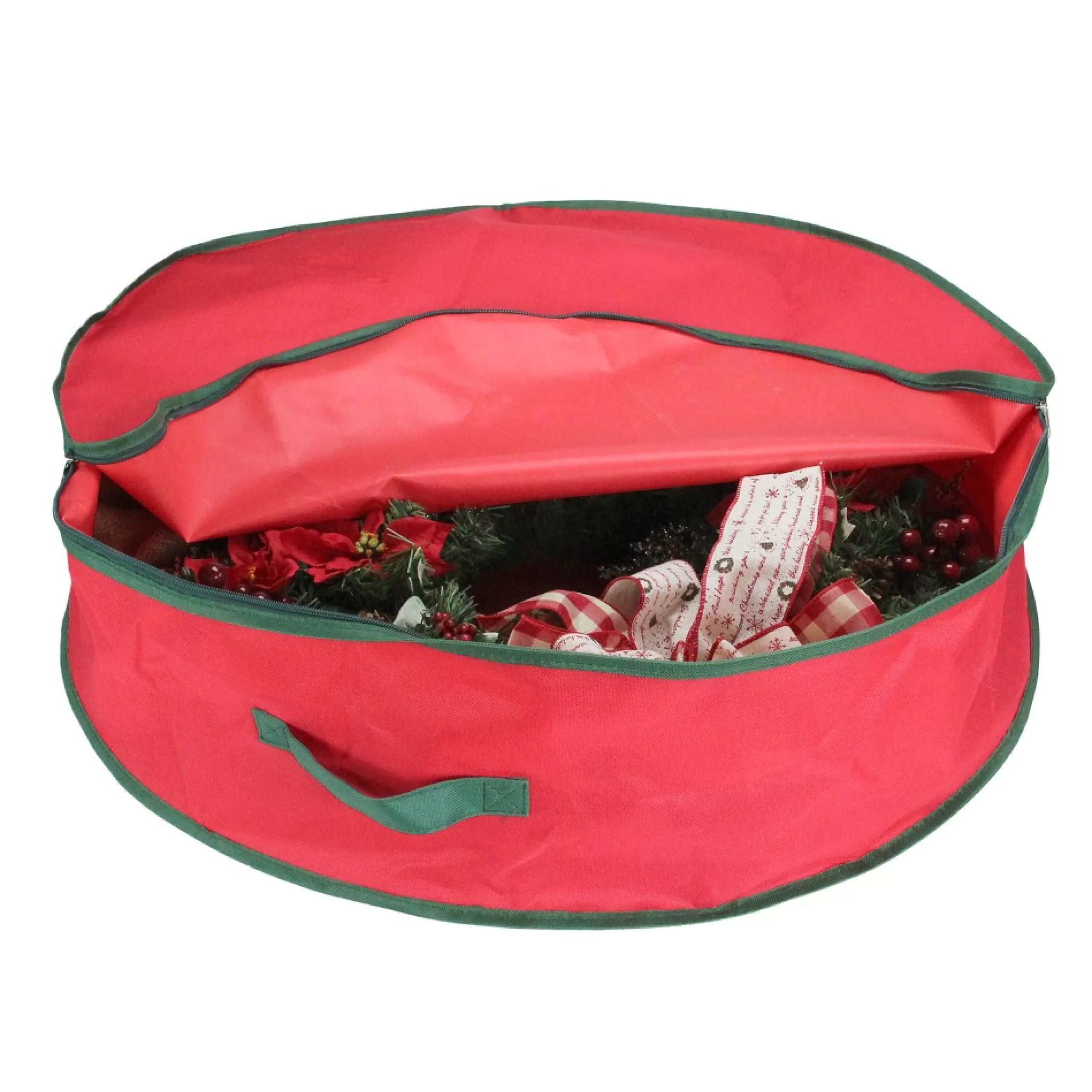 Wreath Accessories*Northlight 36" Red And Green Christmas Wreath Storage Bag