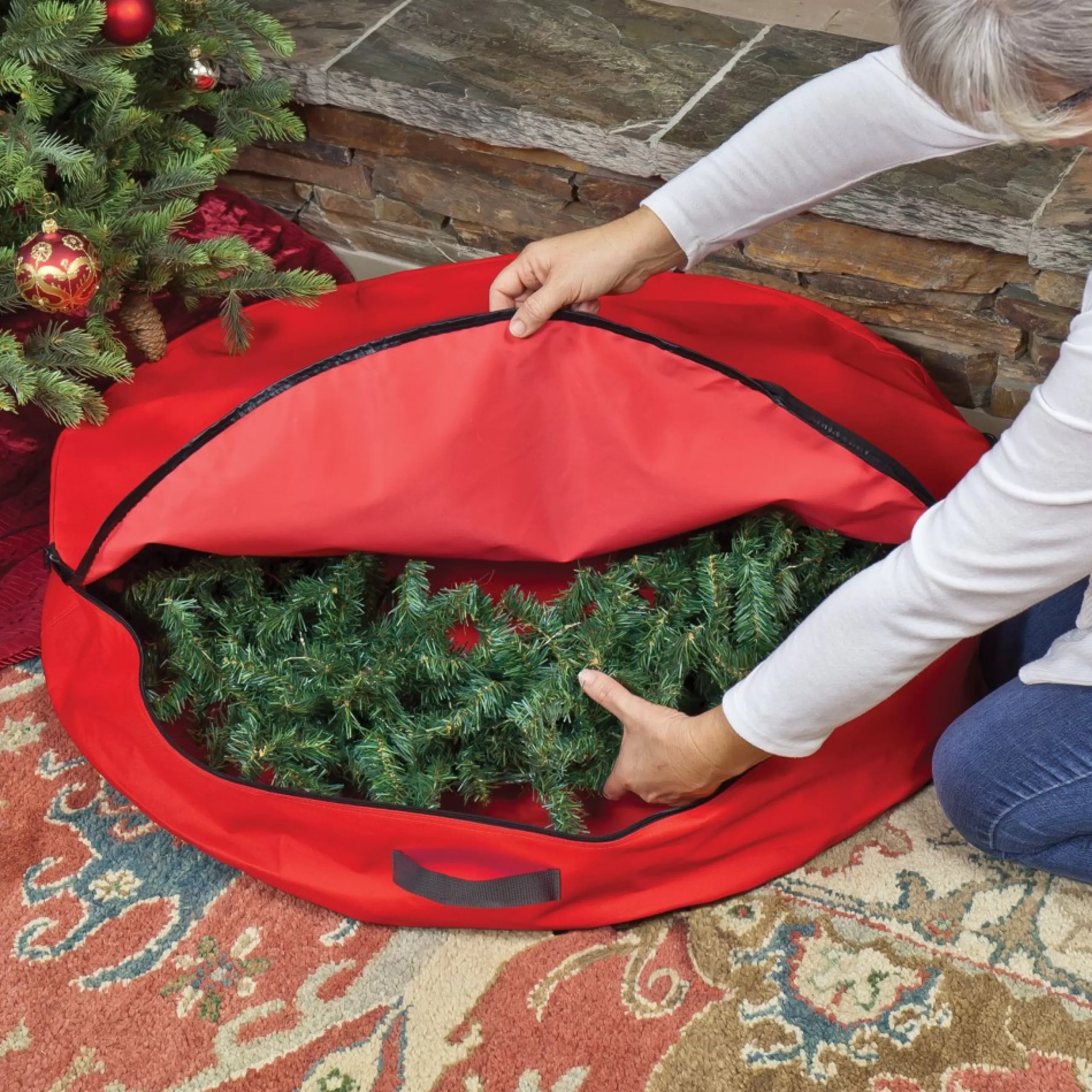 Wreath Accessories*Northlight 36" Red Premium Christmas Wreath Storage Bag