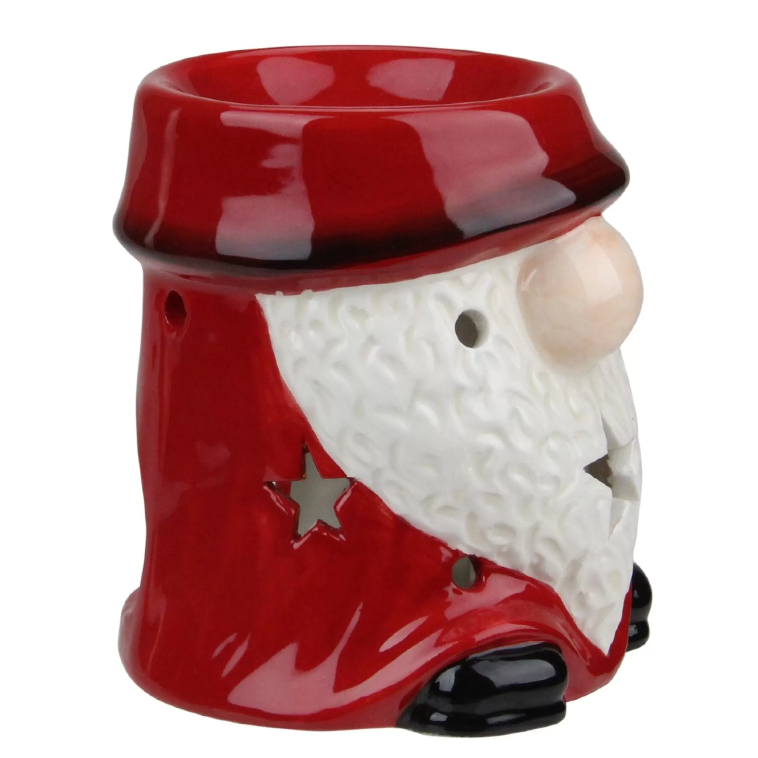 Candles & Holders*Northlight 4.75 Red Ceramic Christmas Star Gnome Tealight Candle Holder