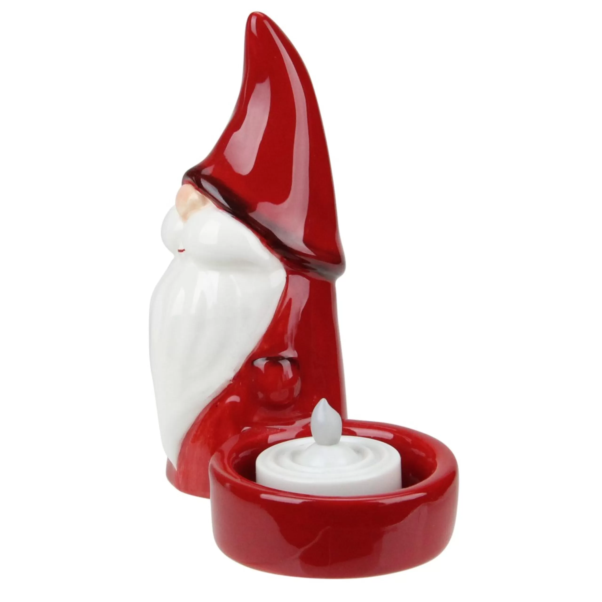 Candles & Holders*Northlight 4.75" Red Ceramic Mini Christmas Gnome Tealight Candle Holder