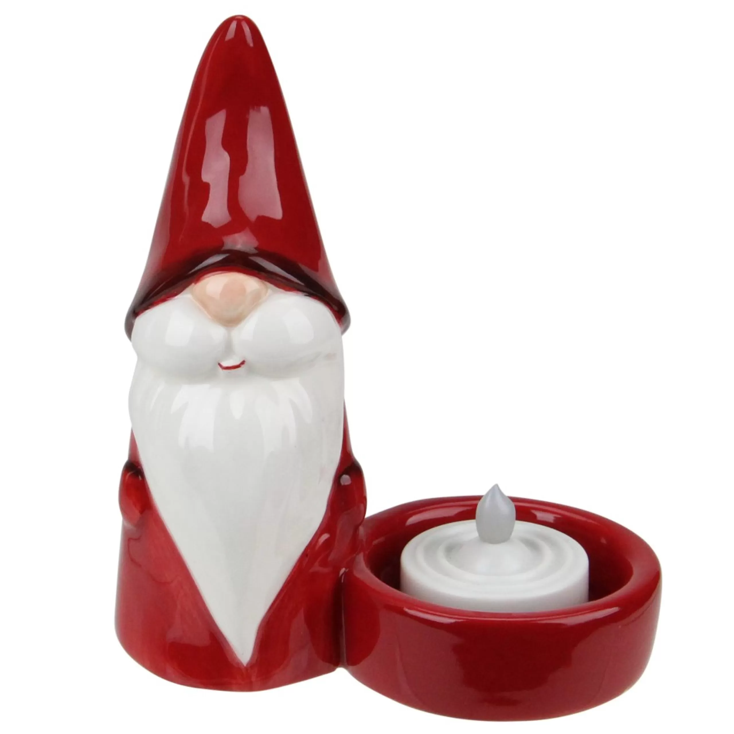 Candles & Holders*Northlight 4.75" Red Ceramic Mini Christmas Gnome Tealight Candle Holder