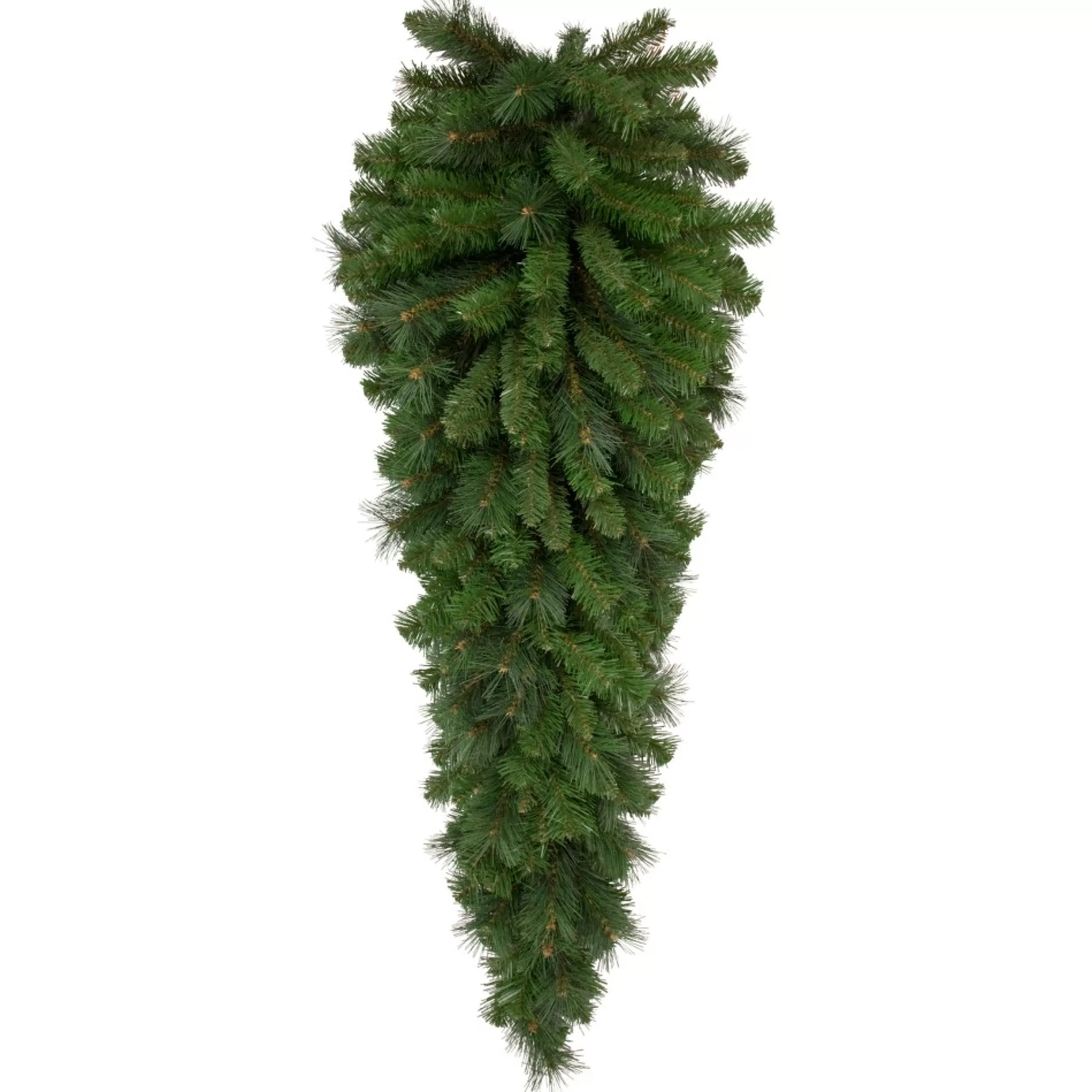 Unlit Teardrops*Northlight 48" Beaver Pine Artificial Christmas Teardrop Swag, Unlit