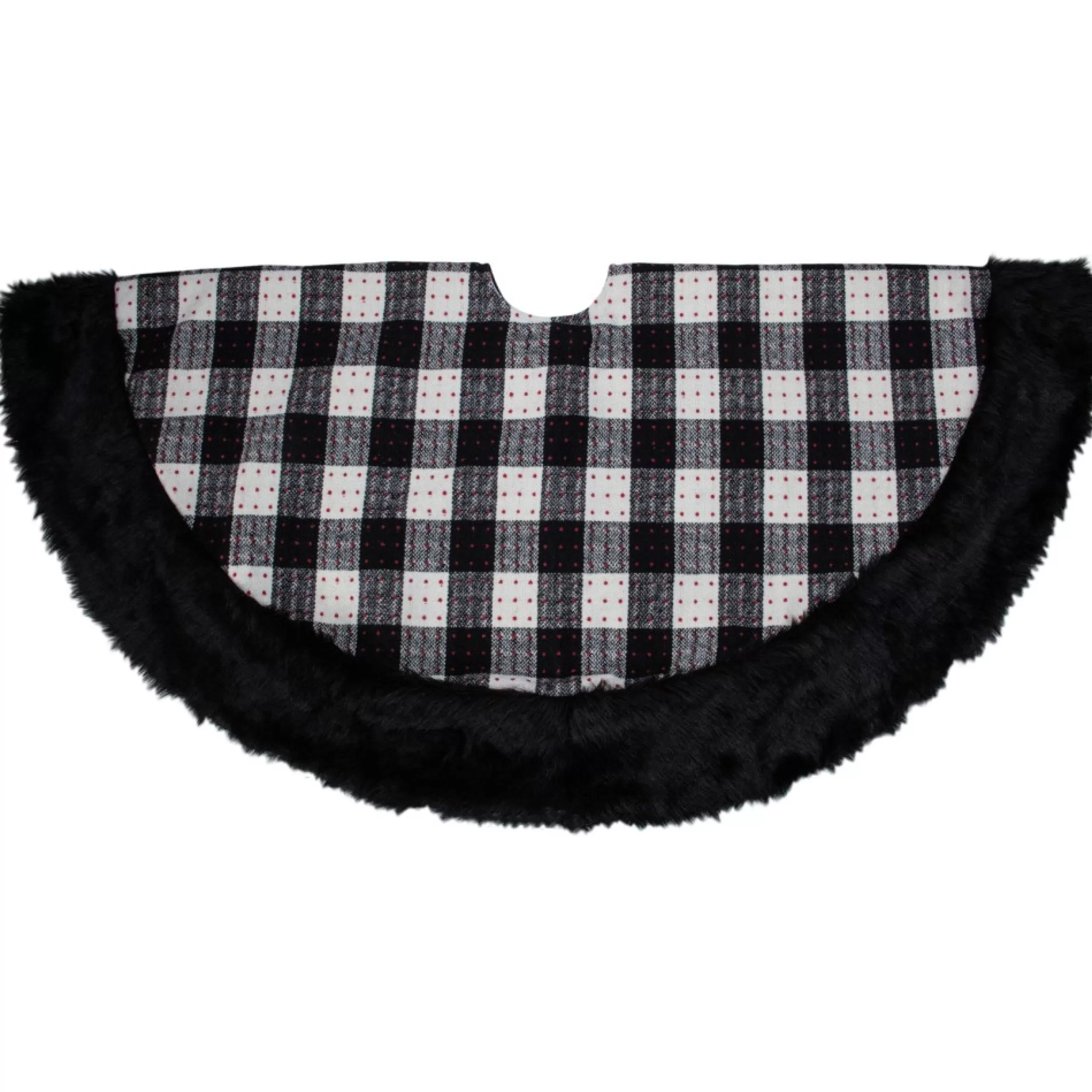 48 Inch And Smaller*Northlight 48" Black And White Buffalo Plaid Christmas Tree Skirt