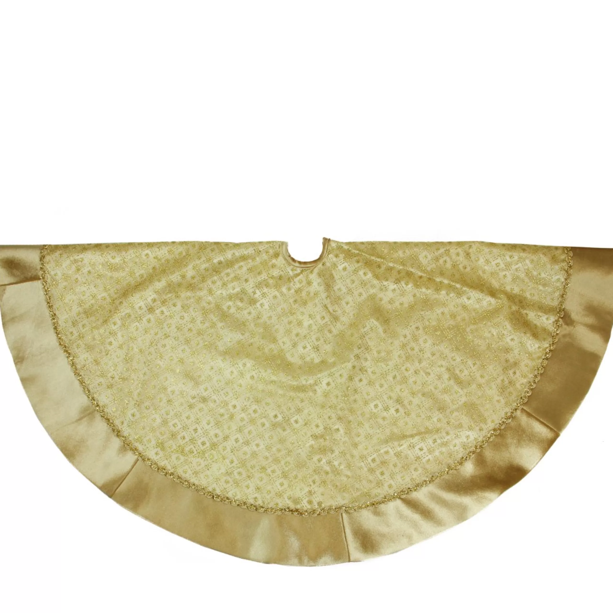 48 Inch And Smaller*Northlight 48" Gold Glittered Star Christmas Round Tree Skirt