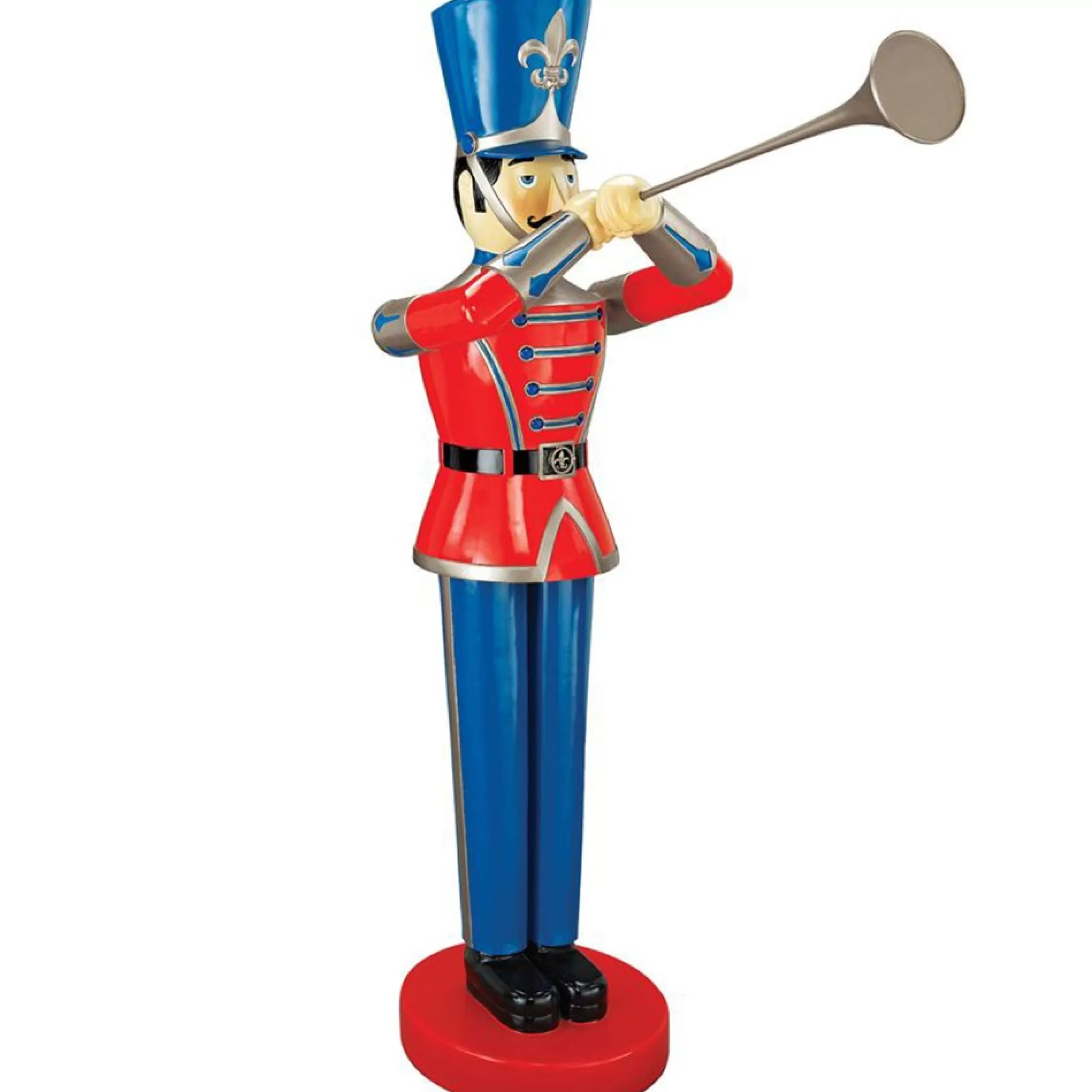 Commercial*Outdoor Living and Style 48" Red And Blue Medium Trumpeting Soldier Christmas Figure