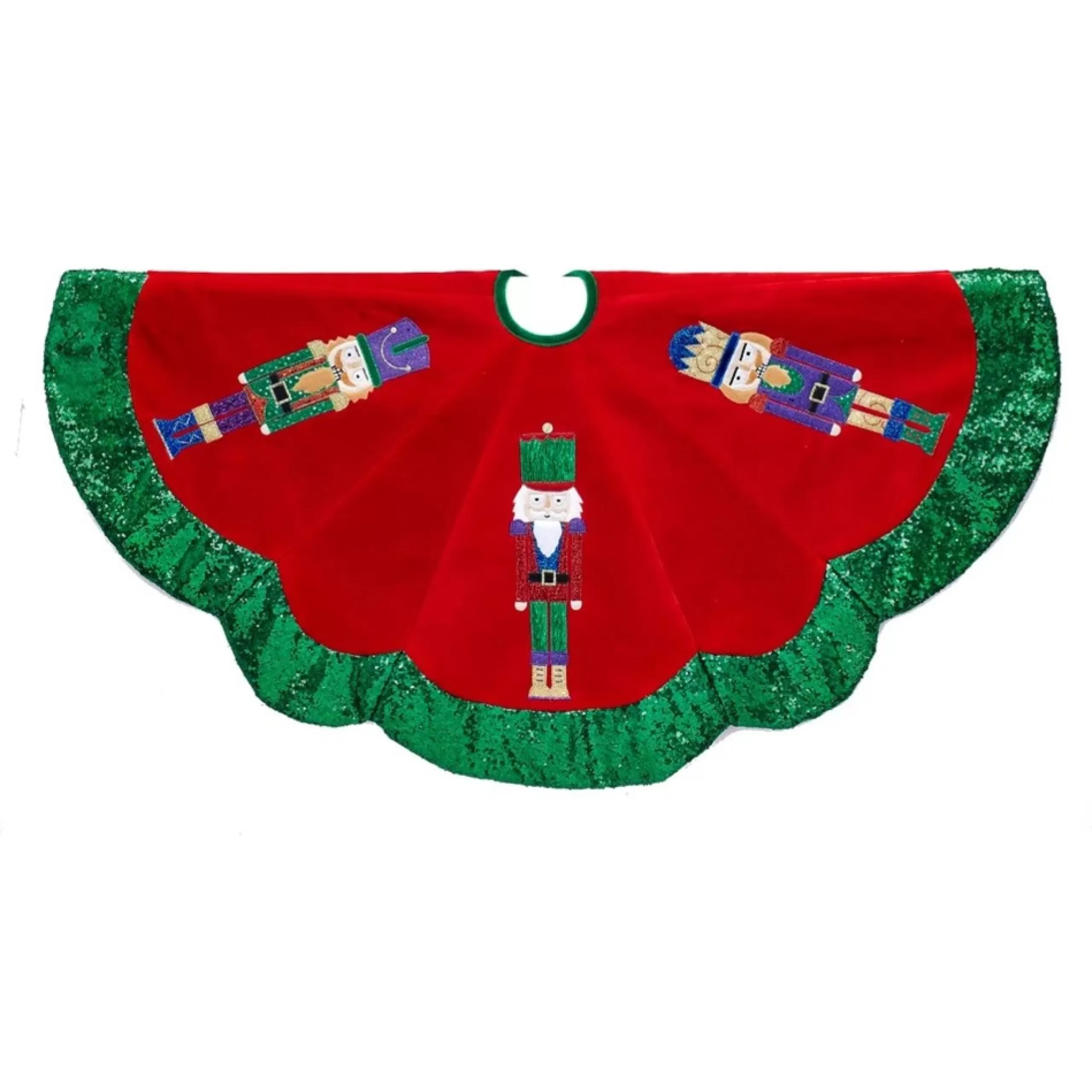 48 Inch And Smaller*KSA 48" Red And Green Nutcracker Christmas Tree Skirt