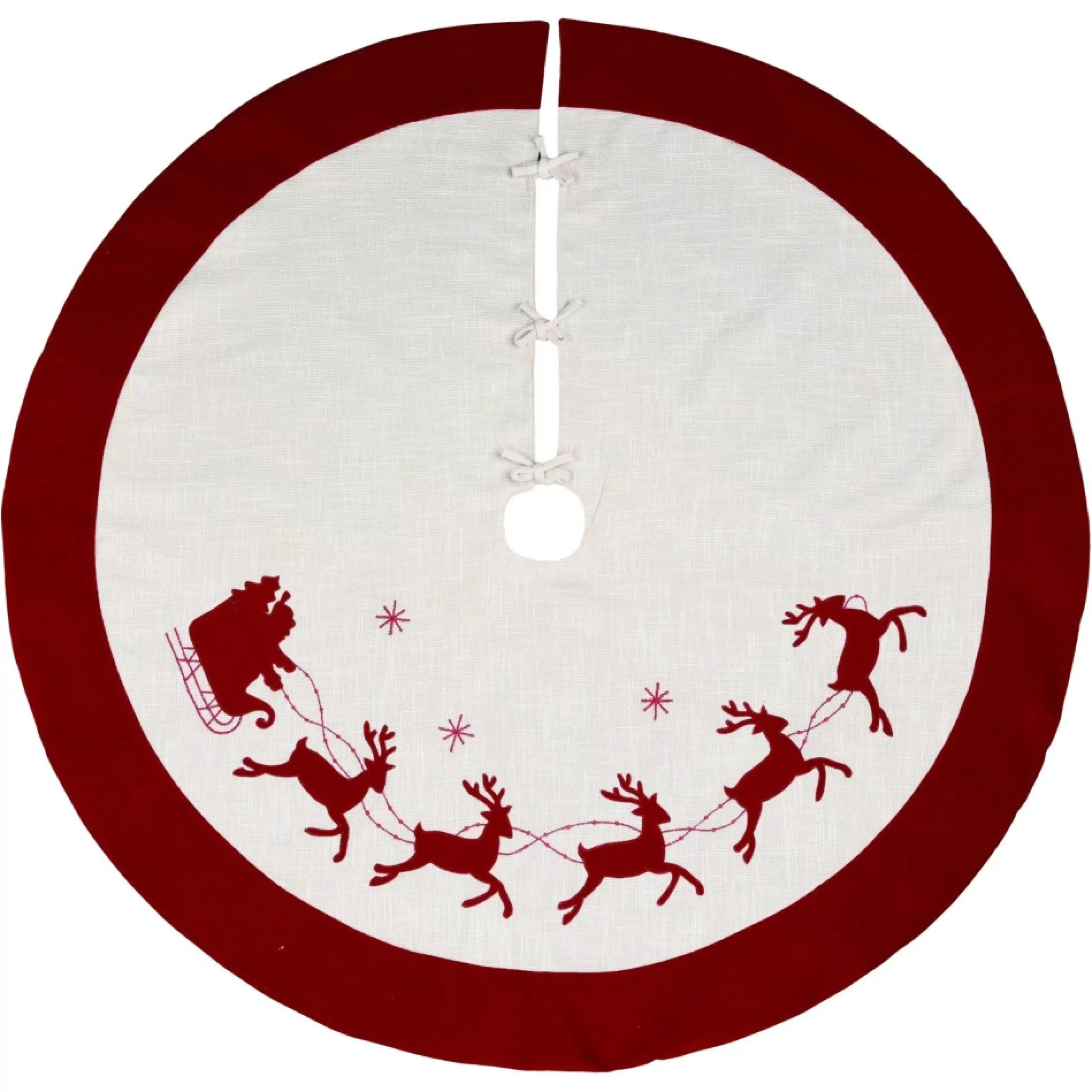 48 Inch And Smaller*Contemporary Home Living 48" Red And White Christmas Reindeer Tree Skirt