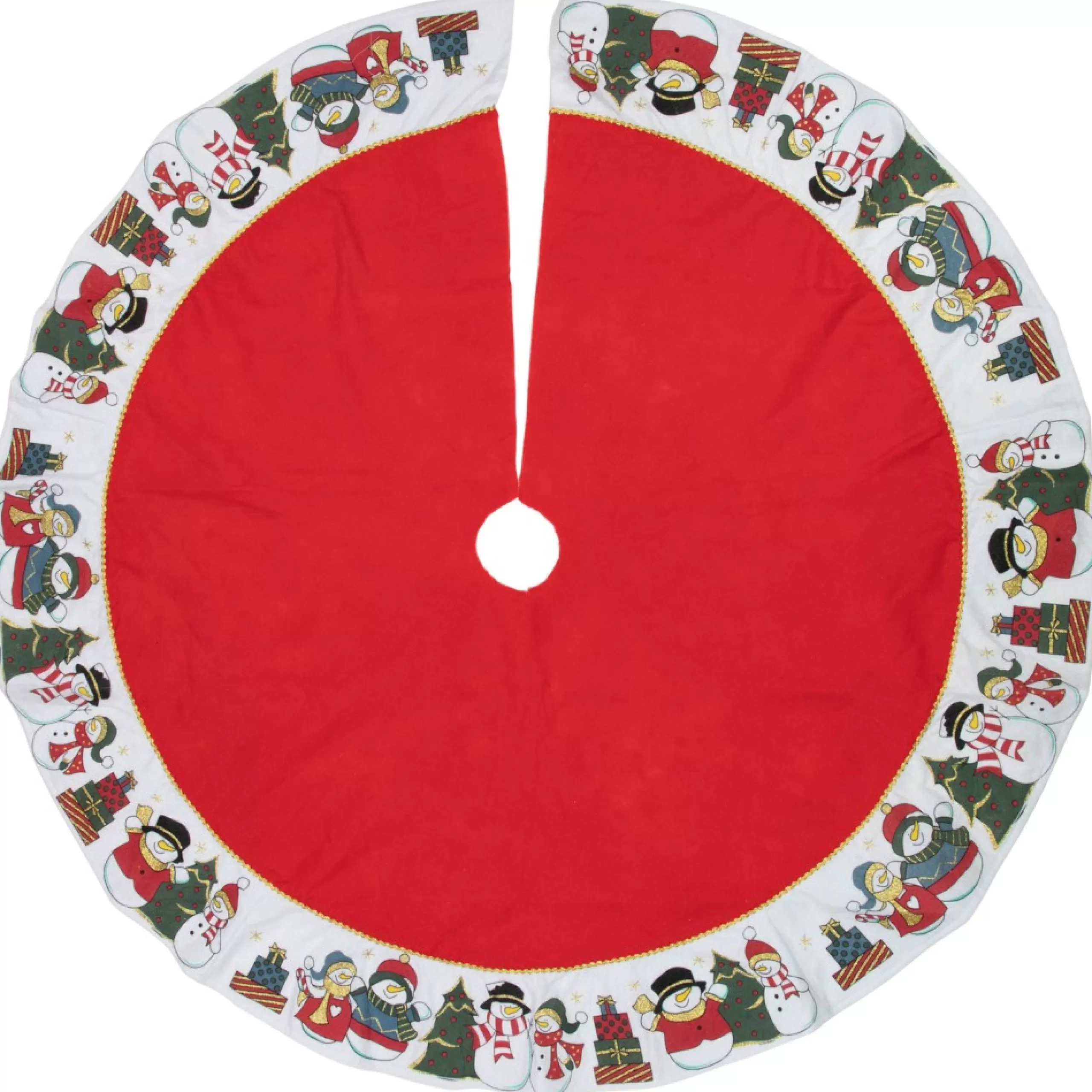 48 Inch And Smaller*Northlight 48" Red And White Jolly Snowman Christmas Tree Skirt