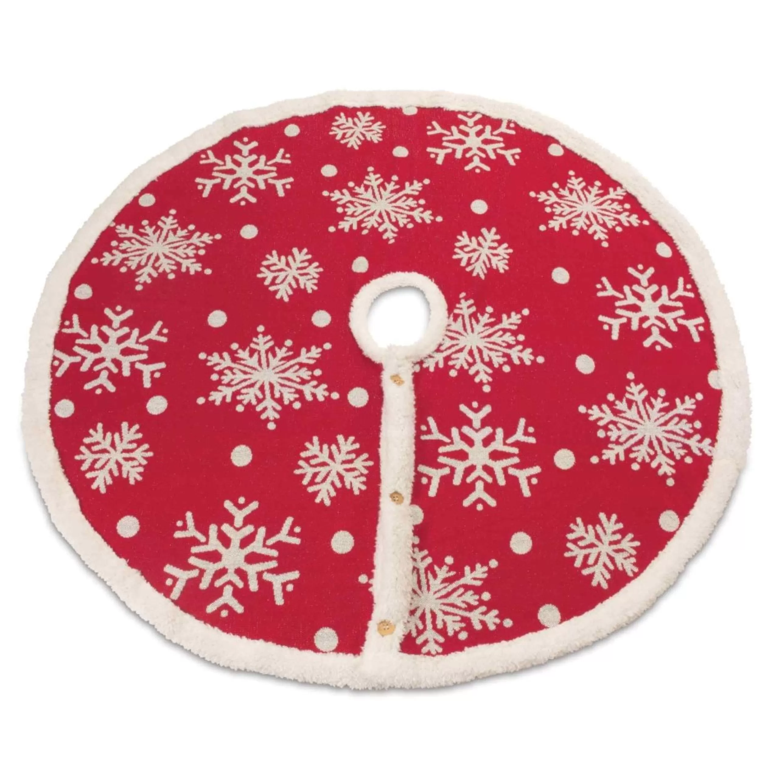 48 Inch And Smaller*Melrose 48" Red Woven Snowflake Christmas Tree Skirt