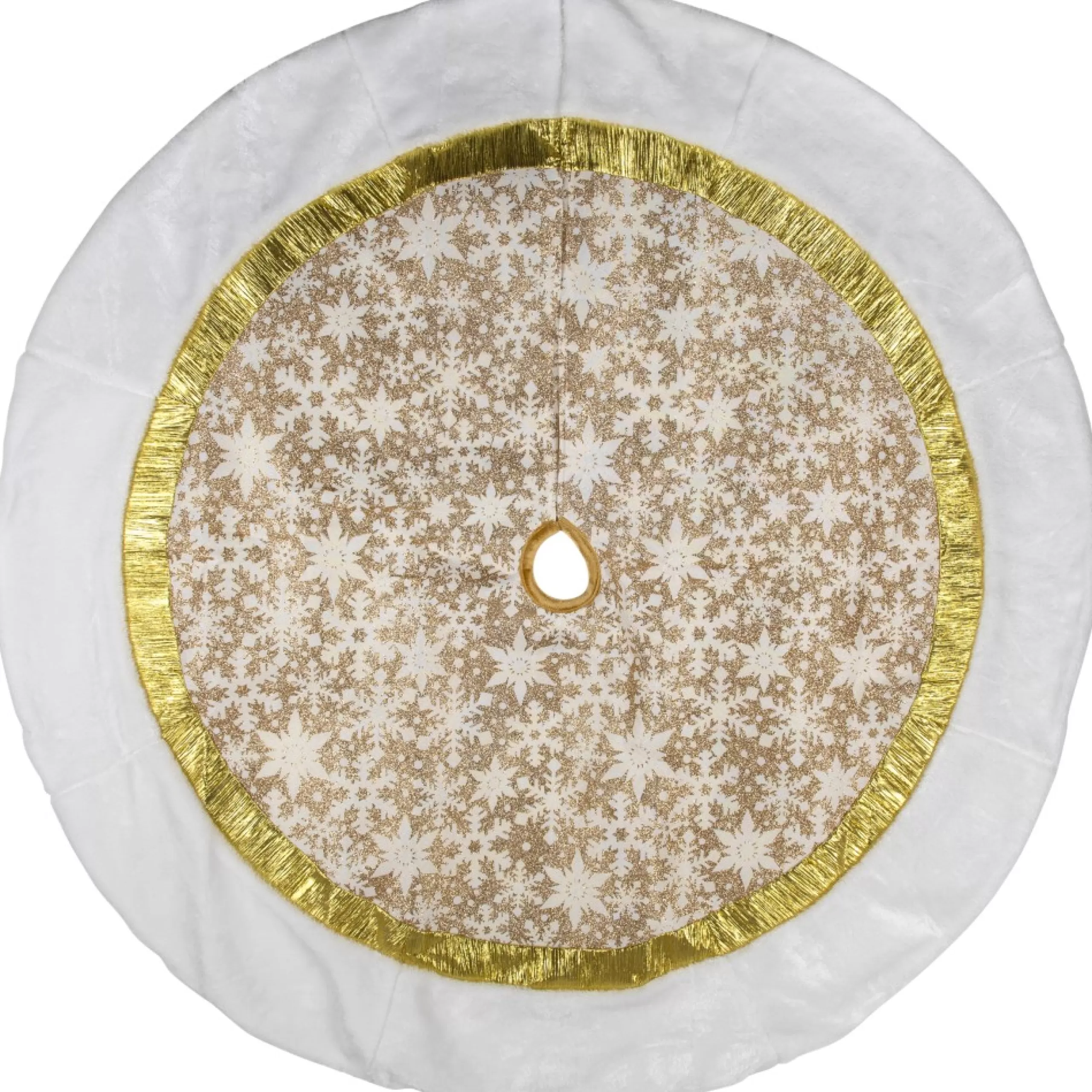 48 Inch And Smaller*Northlight 48" White And Gold Snowflake Christmas Tree Skirt